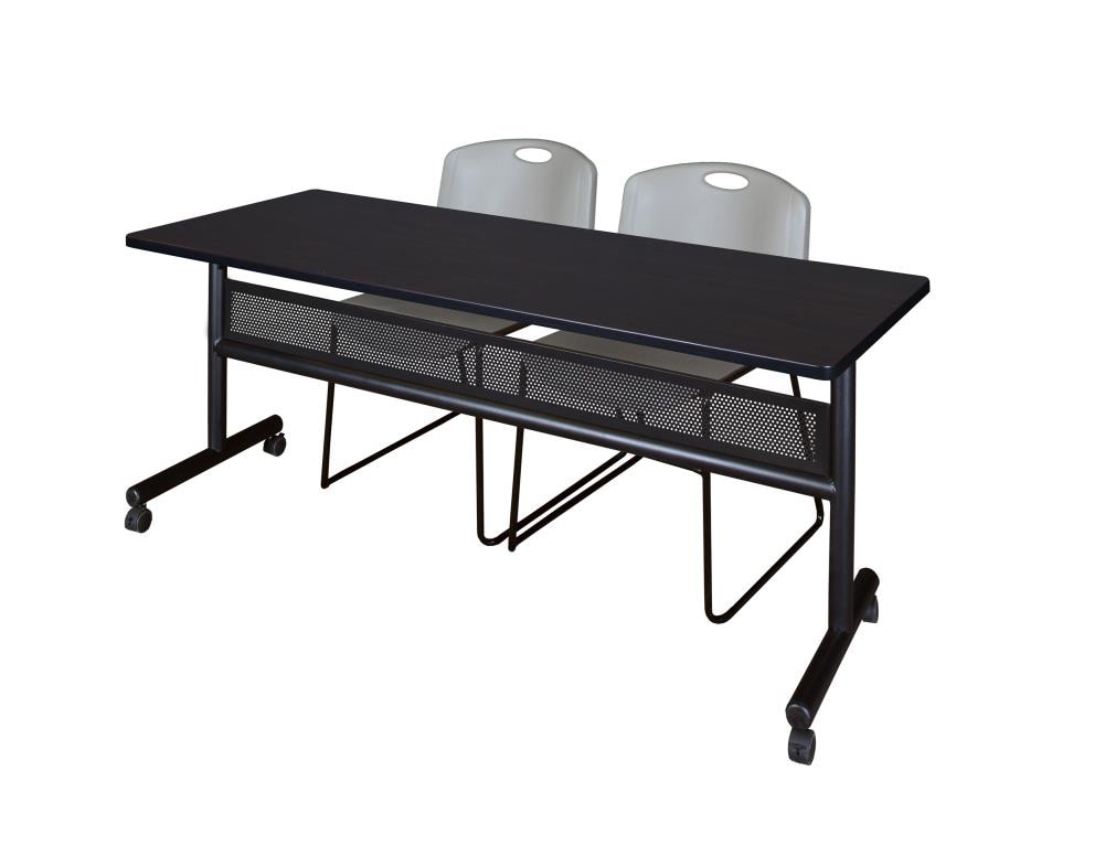 Regency MKFTM7224MW44GY Training Brown 4-Person Training Table (72-in W x 29-in H)