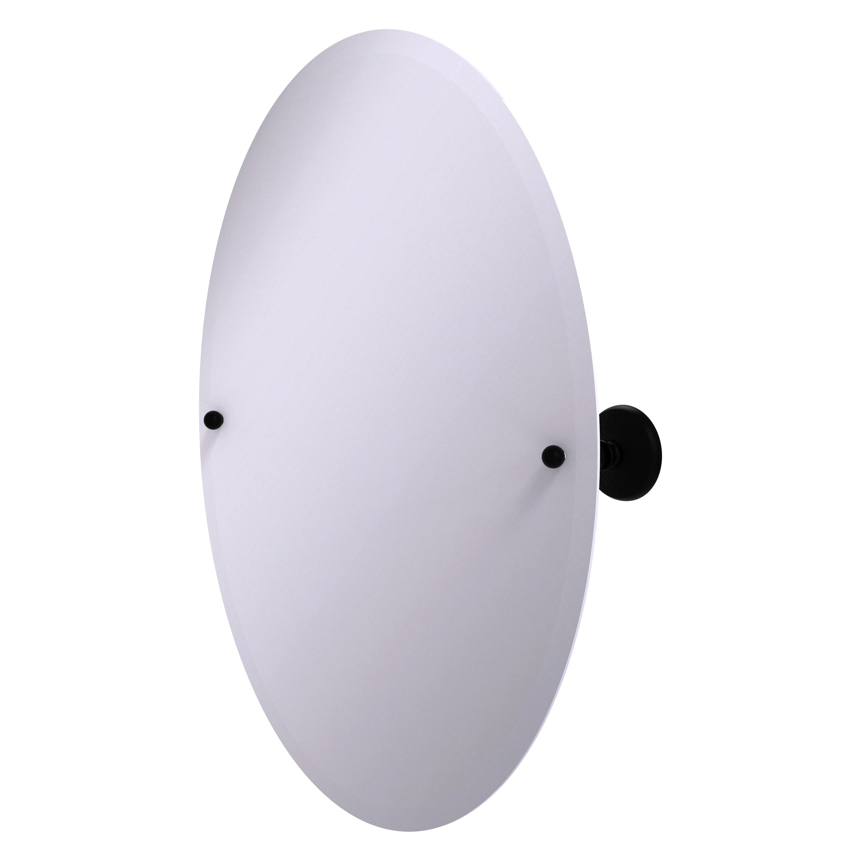 Allied Brass PMC-91-BKM Prestige Monte Carlo 21-Inches x 28-Inches Beveled Frameless Oval Tilting Bathroom Vanity Mirror ( Matte Black )