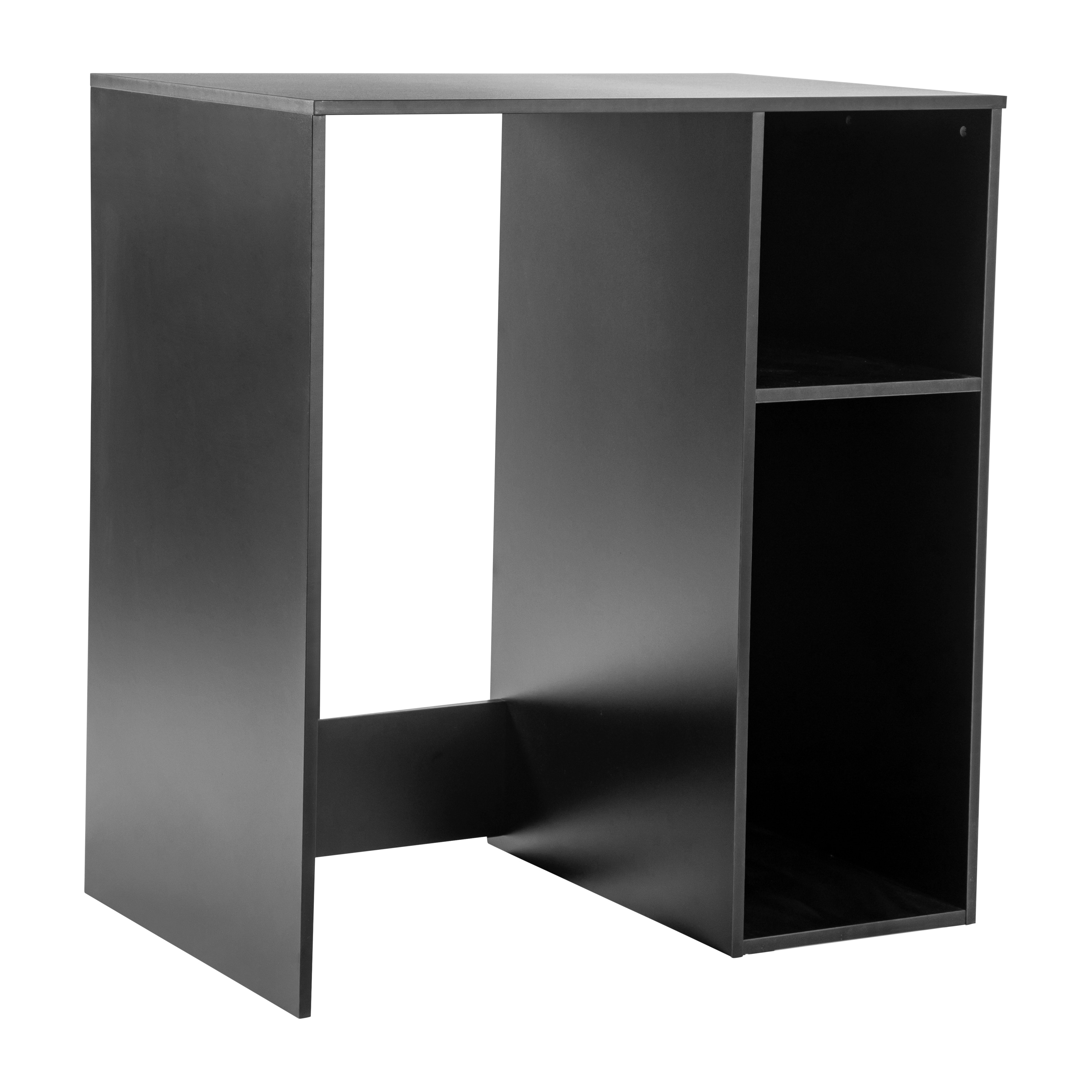 Flash Furniture 196861157684 Lotus Mini Fridge Bookshelf Storage Station Organizer with Cubbies in Black
