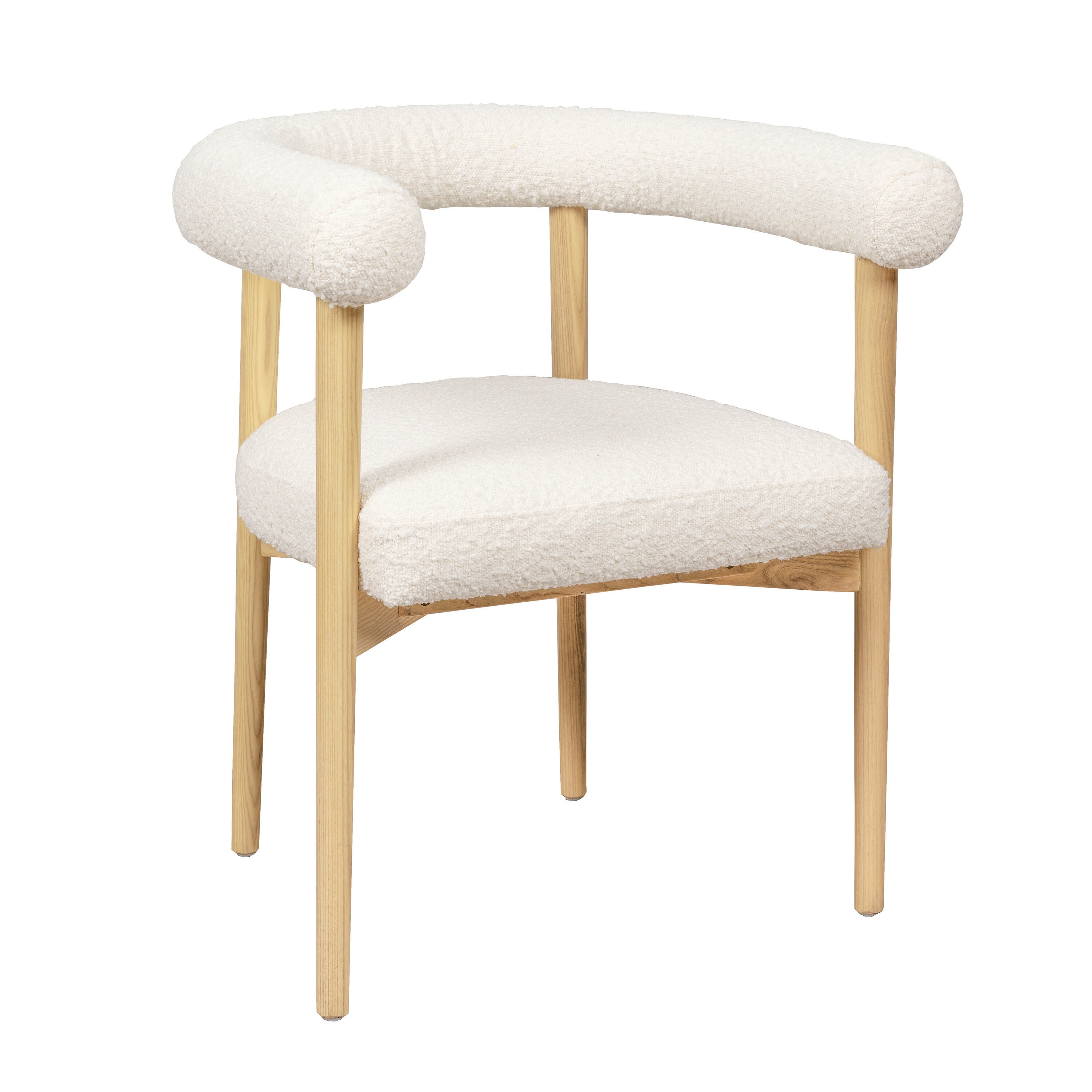 TOV Furniture TOV-D68594 Spara Boucle Upholstered Dining Arm Chair (Wood Frame)
