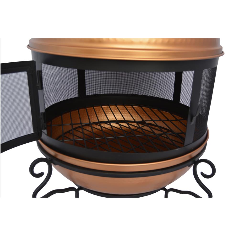 22 75 In W Copper Black Steel Wood Burning Fire Pit At Lowes Com   42384785 