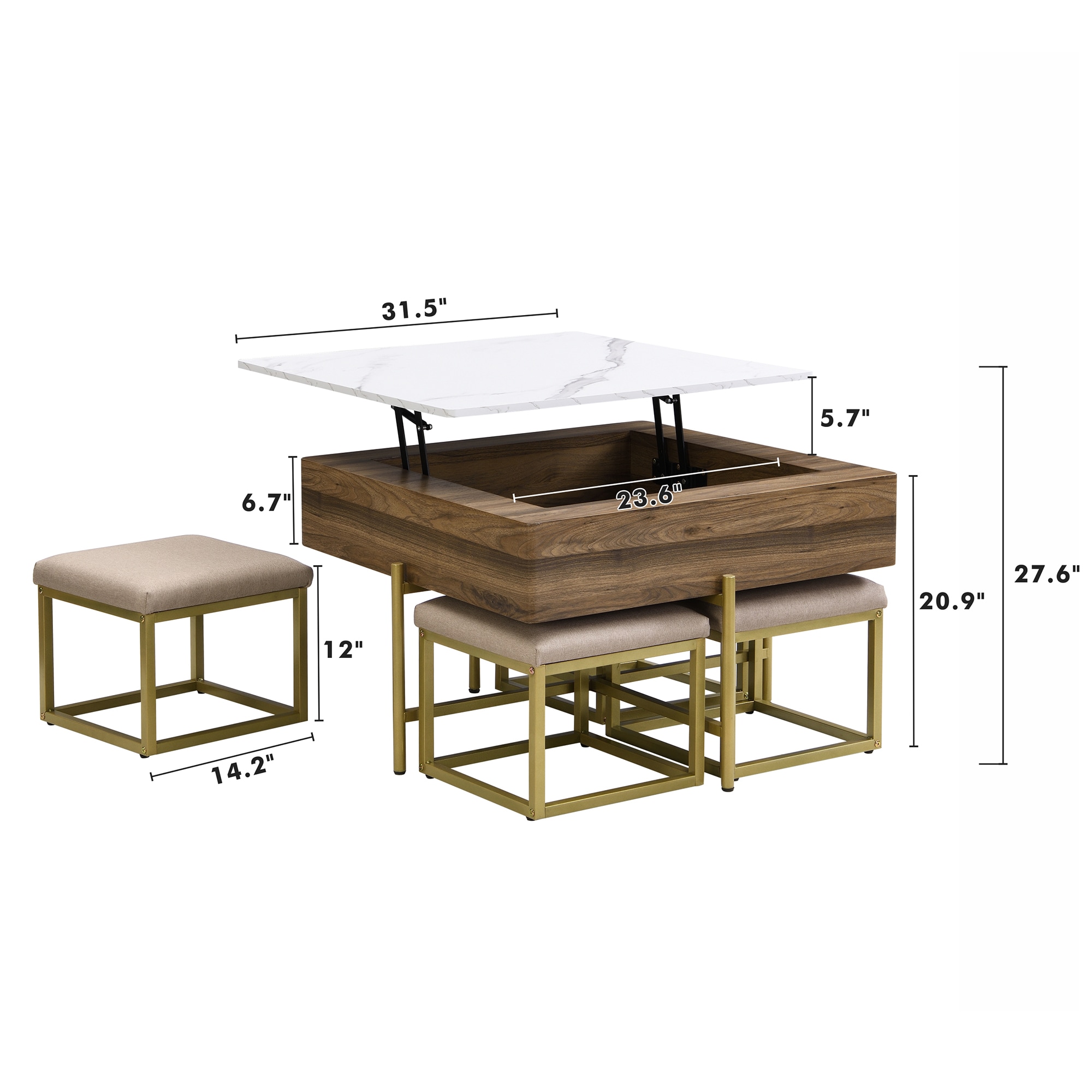 ModernLuxe L3P-CH192954AAK Coffee-Tables - View #4