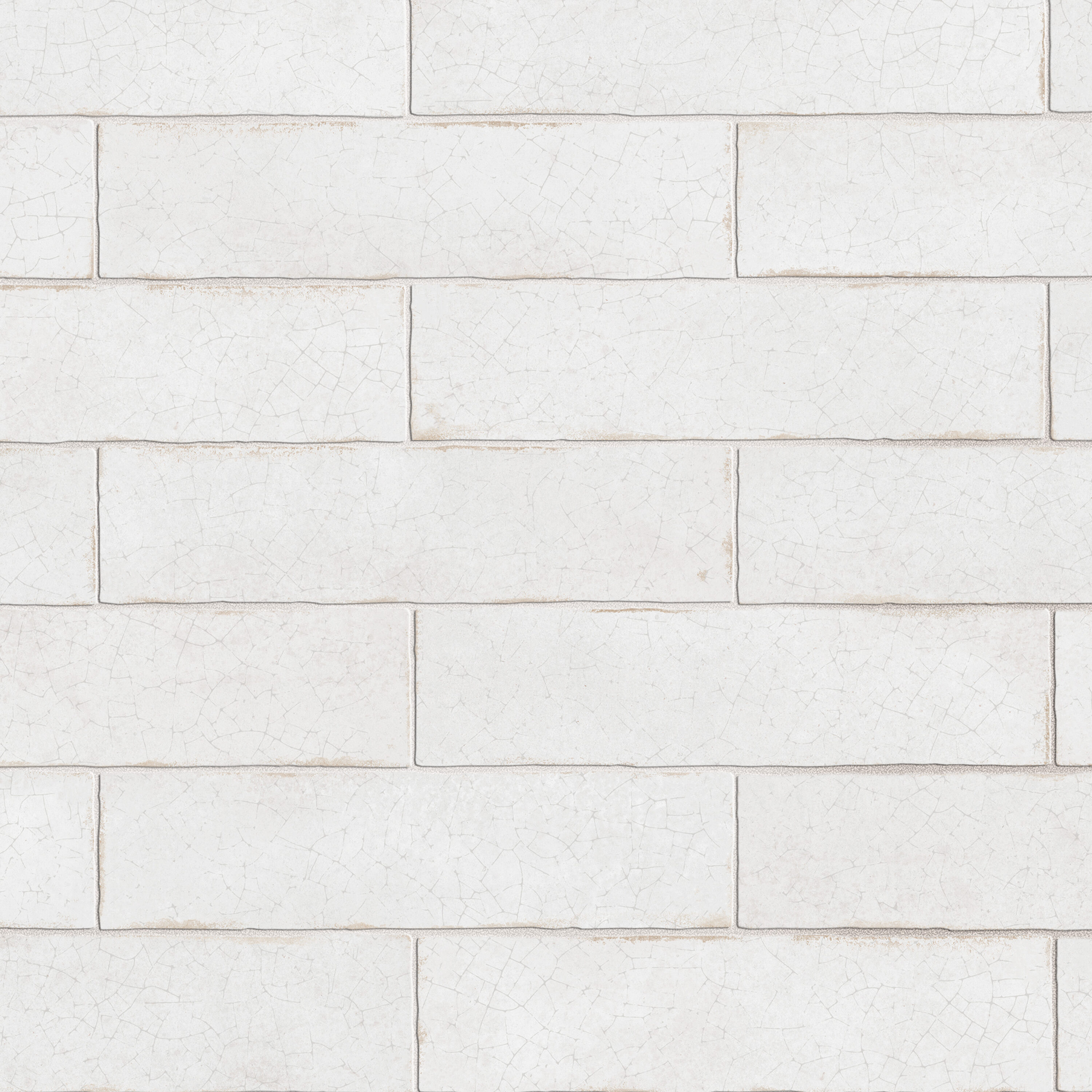 Affinity Tile Sample - Crackle White 3-in x 12-in Glossy Ceramic Subway Wall Tile
