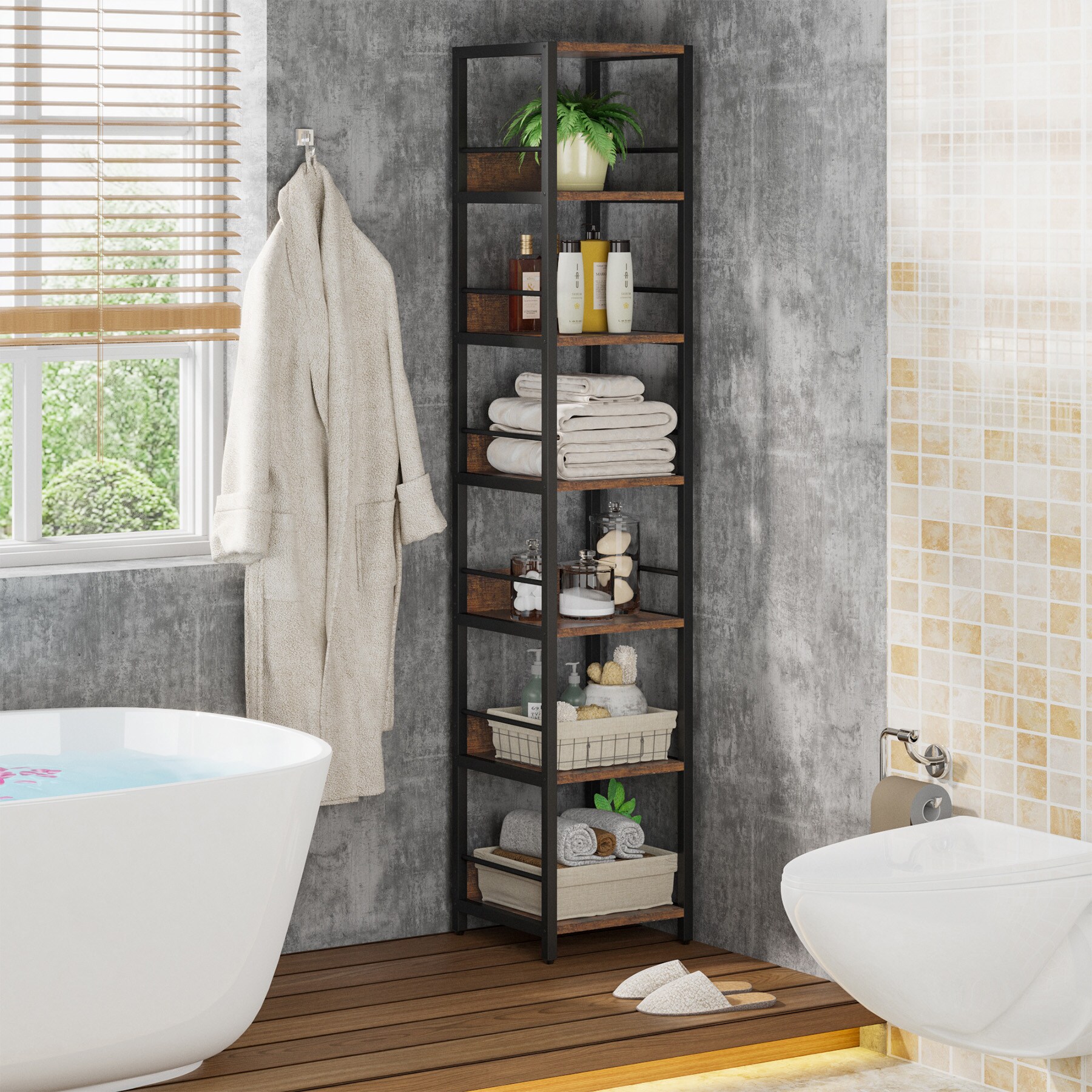 LOCHAS Corner Shelves Stand Great For Small Space,Toilet Paper