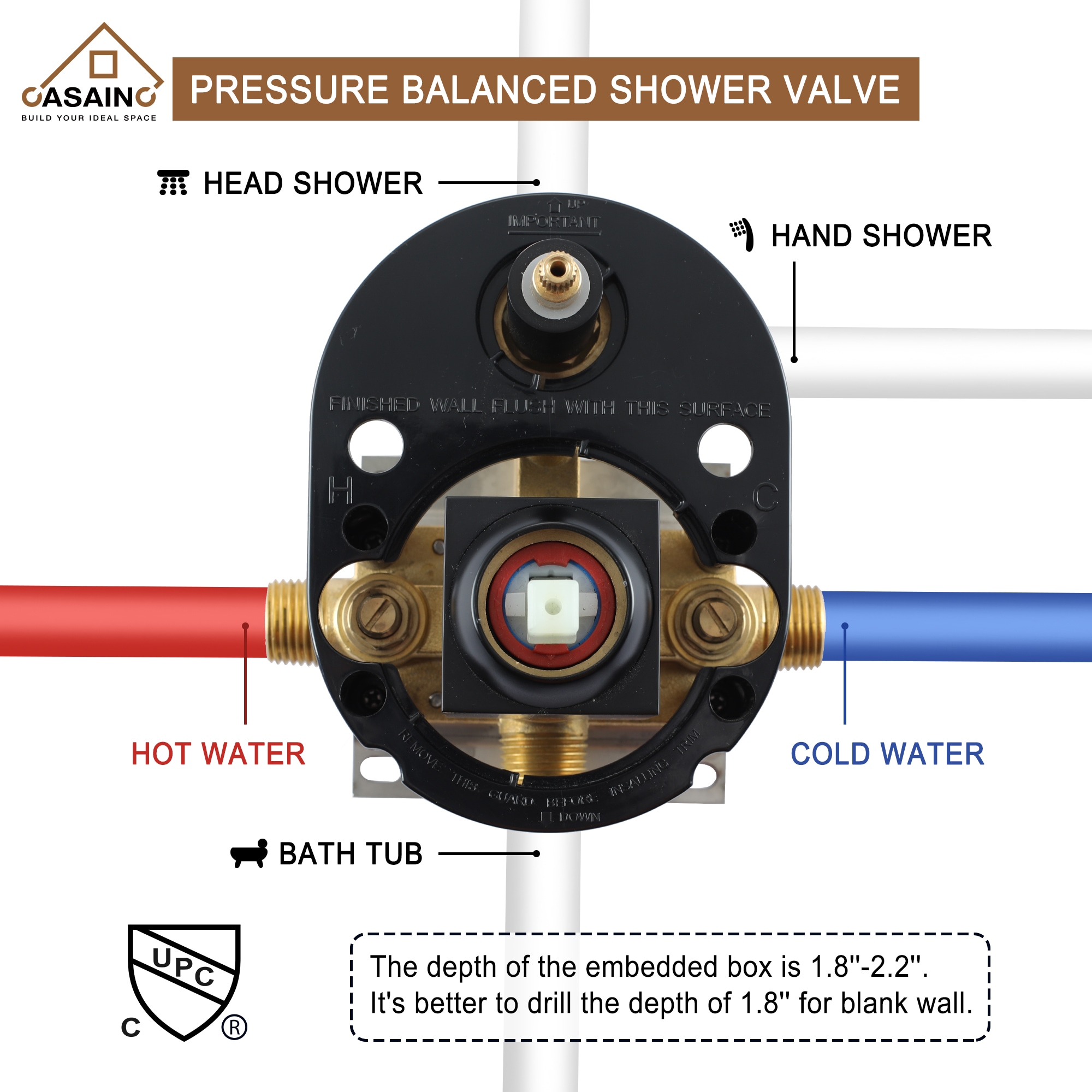 CASAINC CS3623-10MB Showerhead-Bar-Panels - View #5