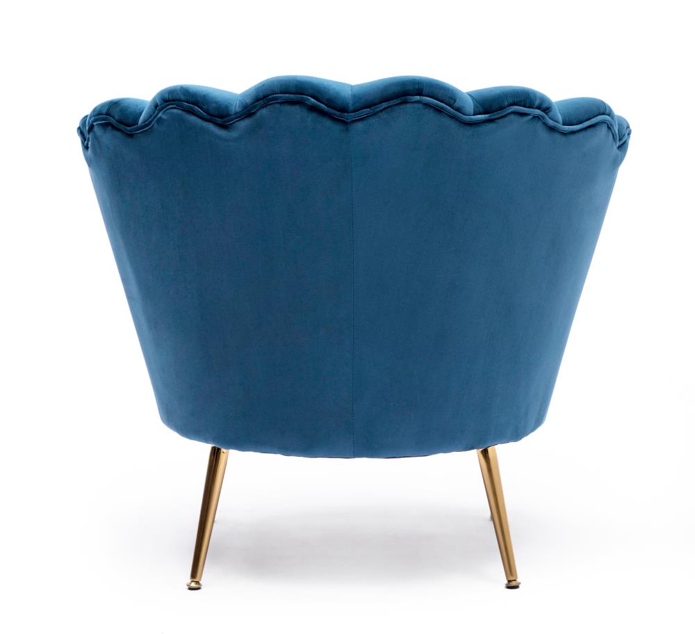 KINWELL Casual Blue Velvet Accent Chair at