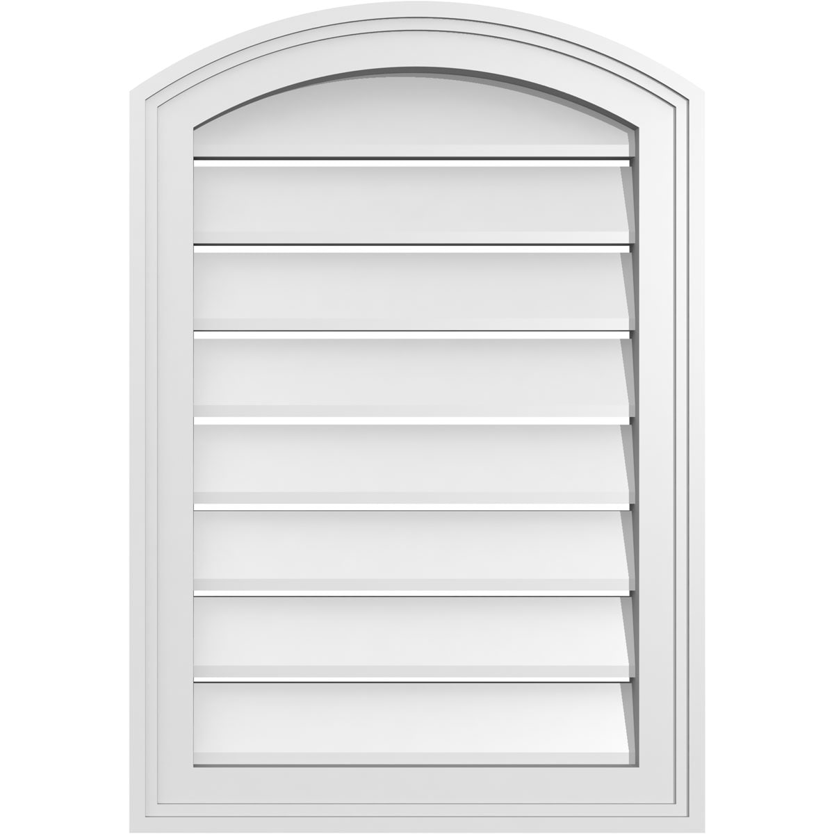 Ekena Millwork GVPAR18X2602SF 18-Inches x 26-Inches Off-white Round top PVC Gable Louver Vent