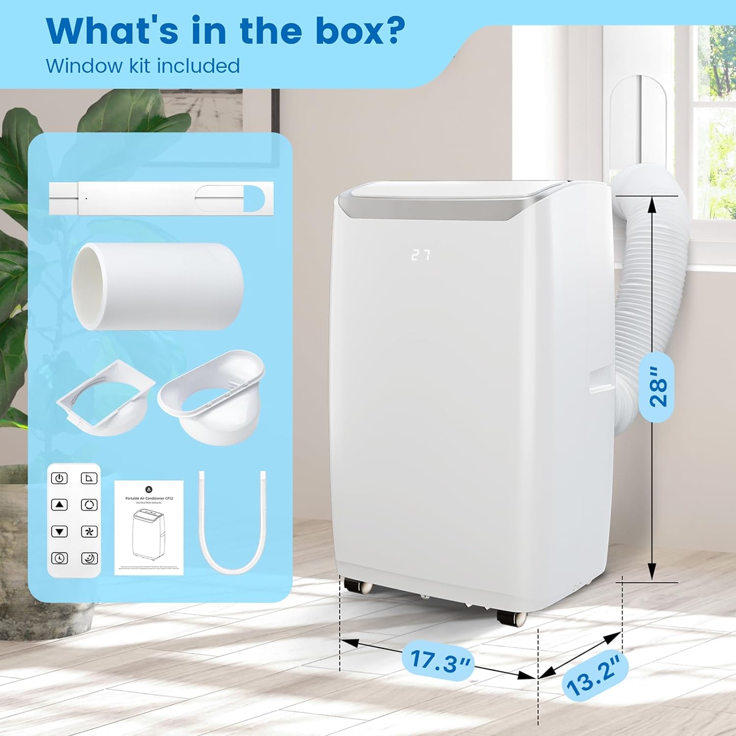 Whizmax 8000 Btu Doe 115 Volt White Vented Portable Air Conditioner With Remote Cools 550 Sq 2339