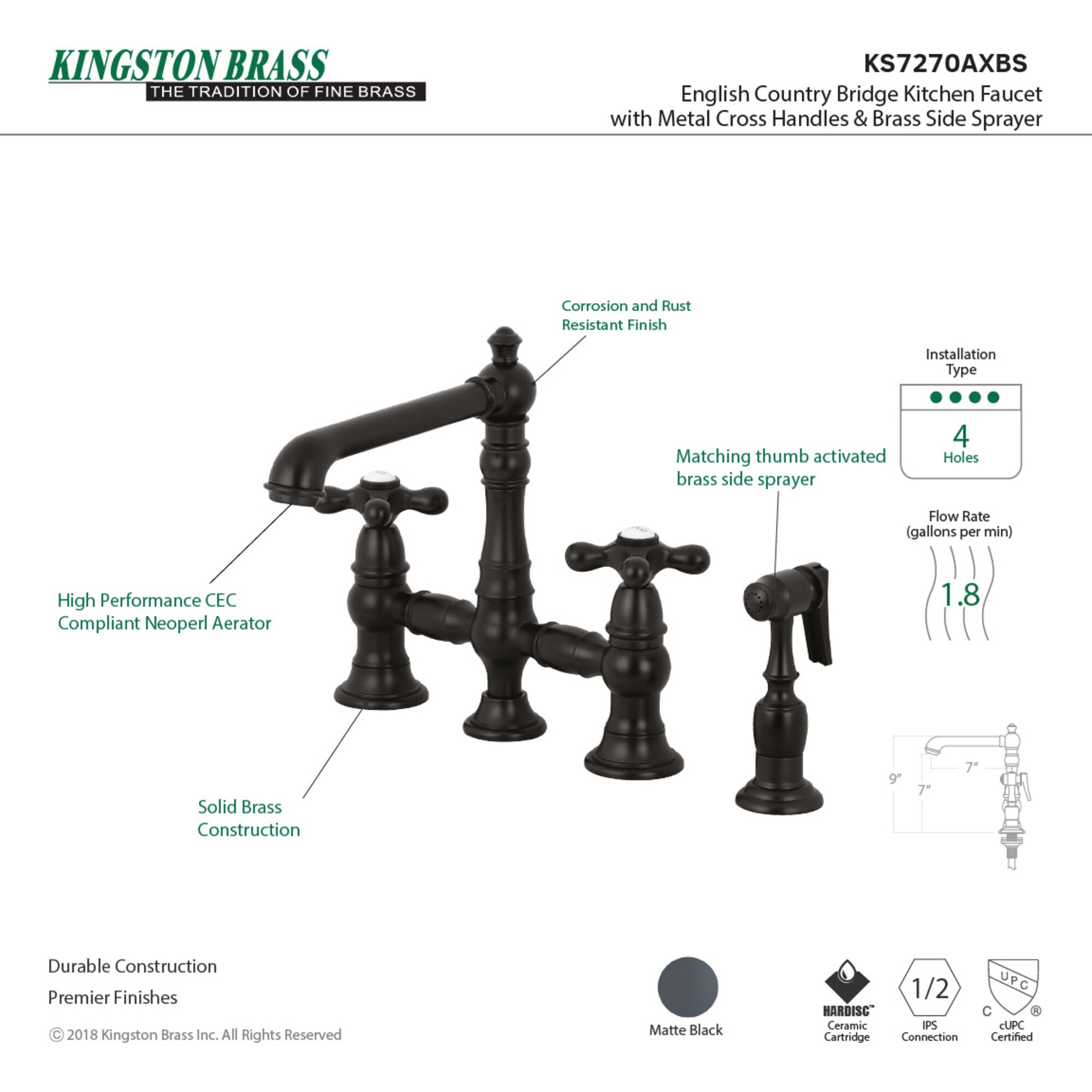 Kingston Brass WLKS7270AXBS Kitchen-Faucets - View #3