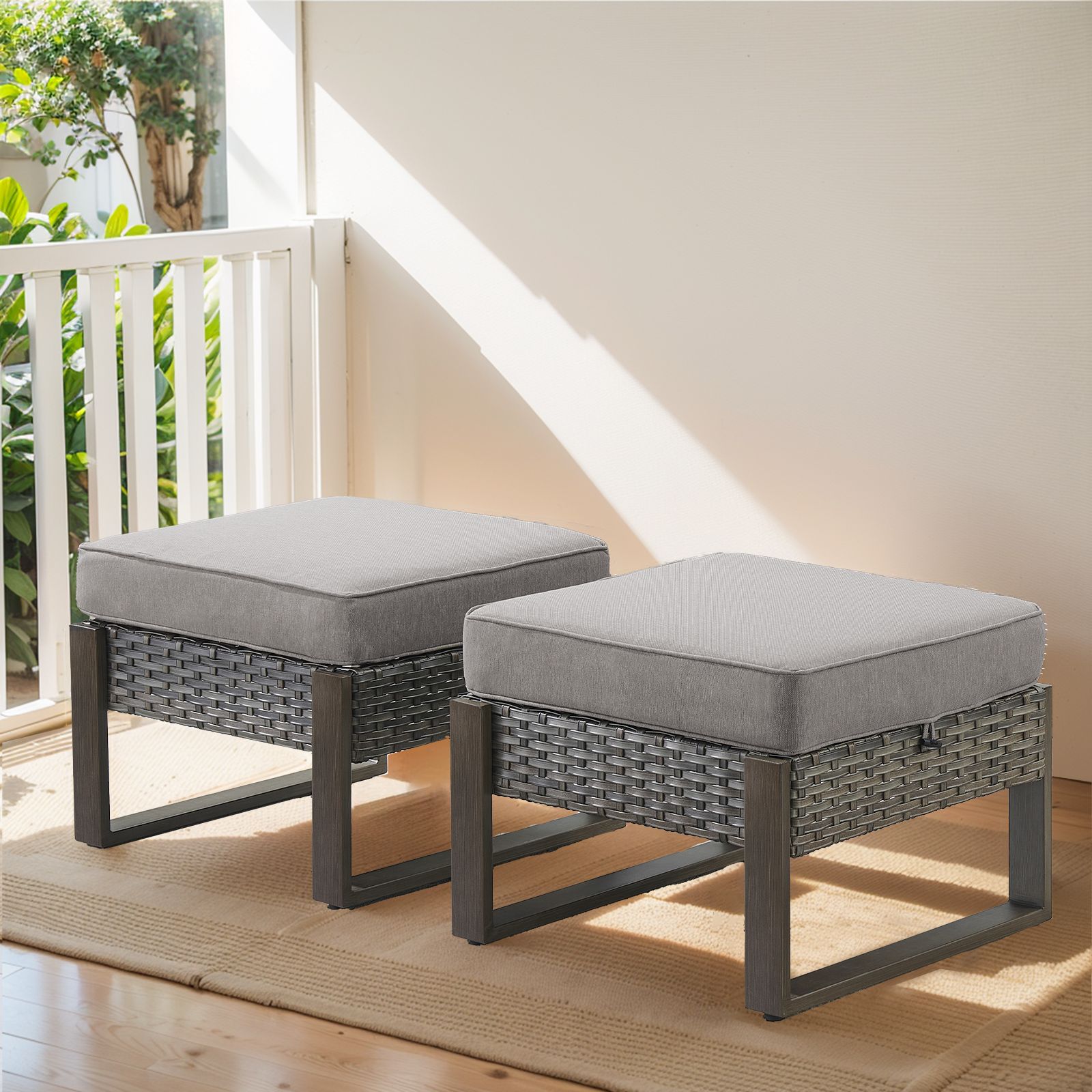  PA131-2 PAOTTOMAN-T 2 -Pack Gray Steel Ottoman