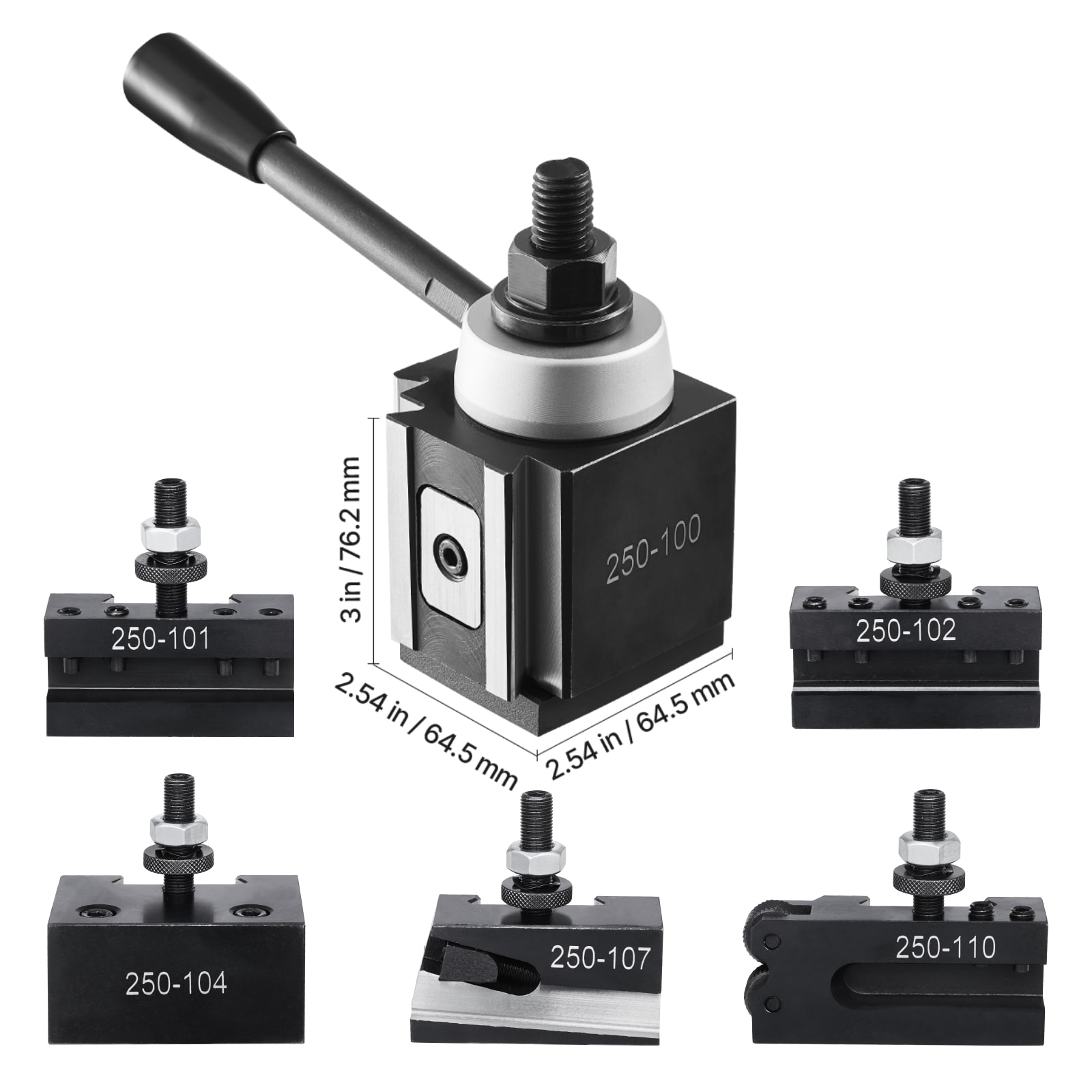 VELMONT INC Quick Change Tool Post Set 6 Piece Lathe Tool Holders for 6 ...