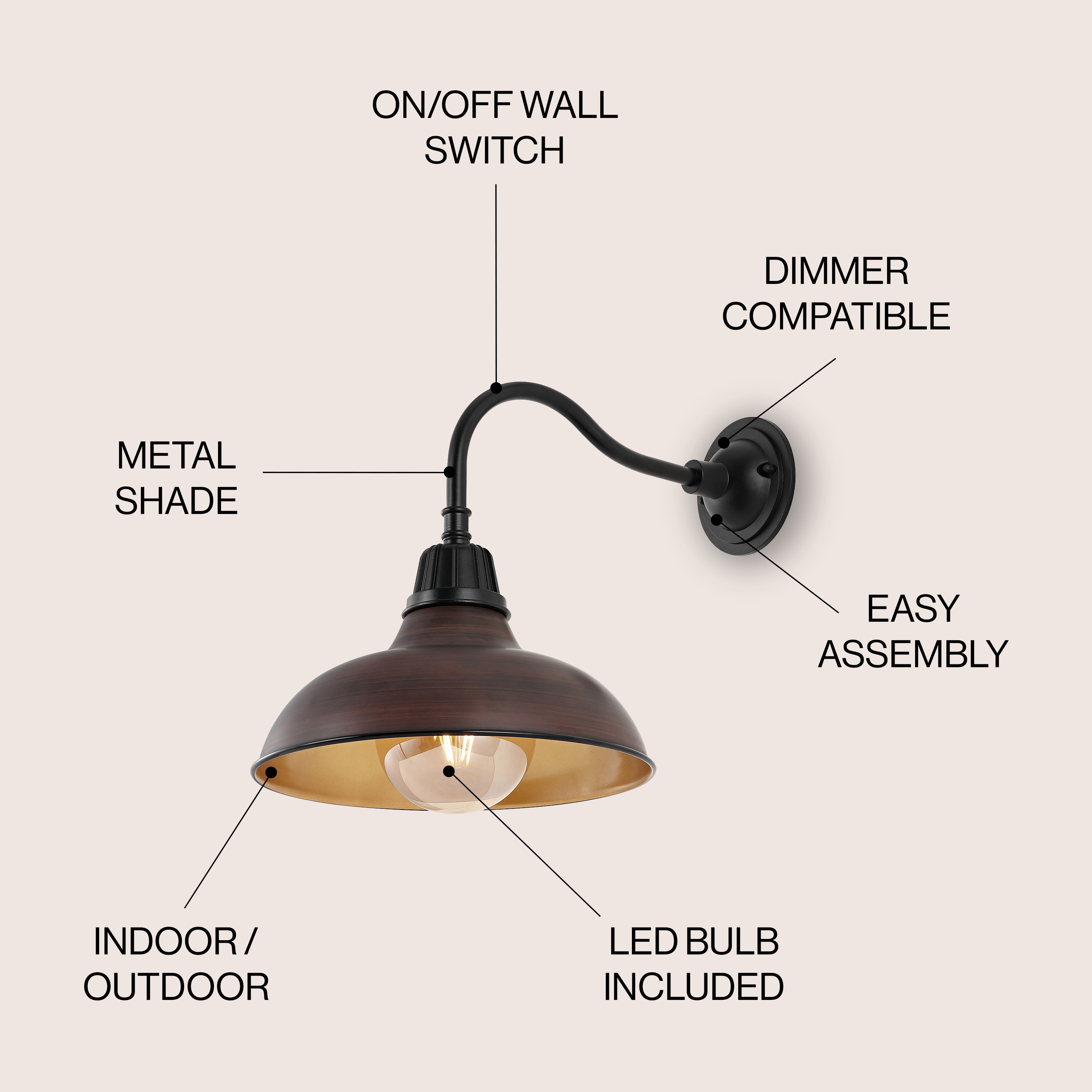 JONATHAN  Y JYL7613G Outdoor-Wall-Lighting - View #3