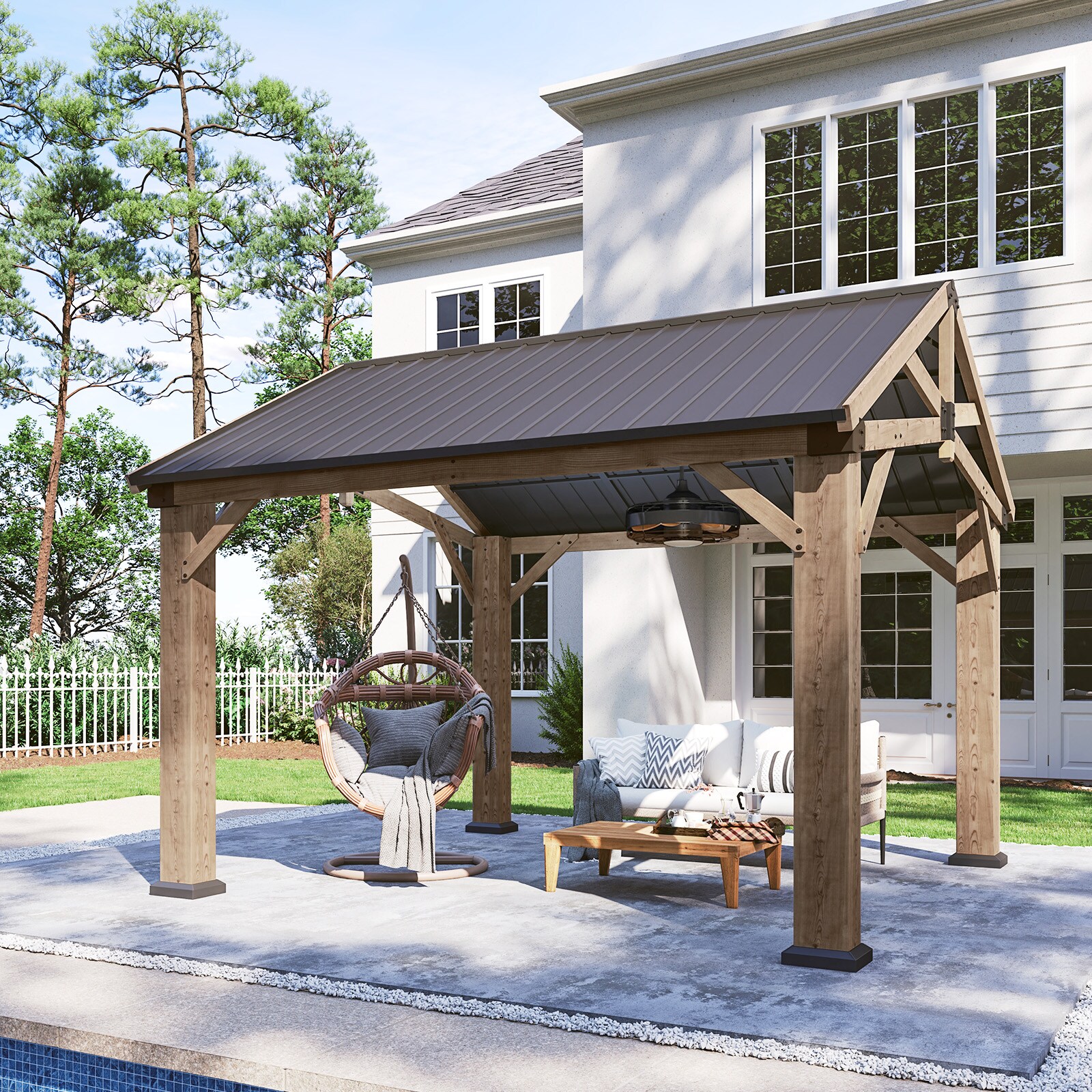 Nordivale W-SC-1210LGD Wood-Resin-Gazebos - View #8