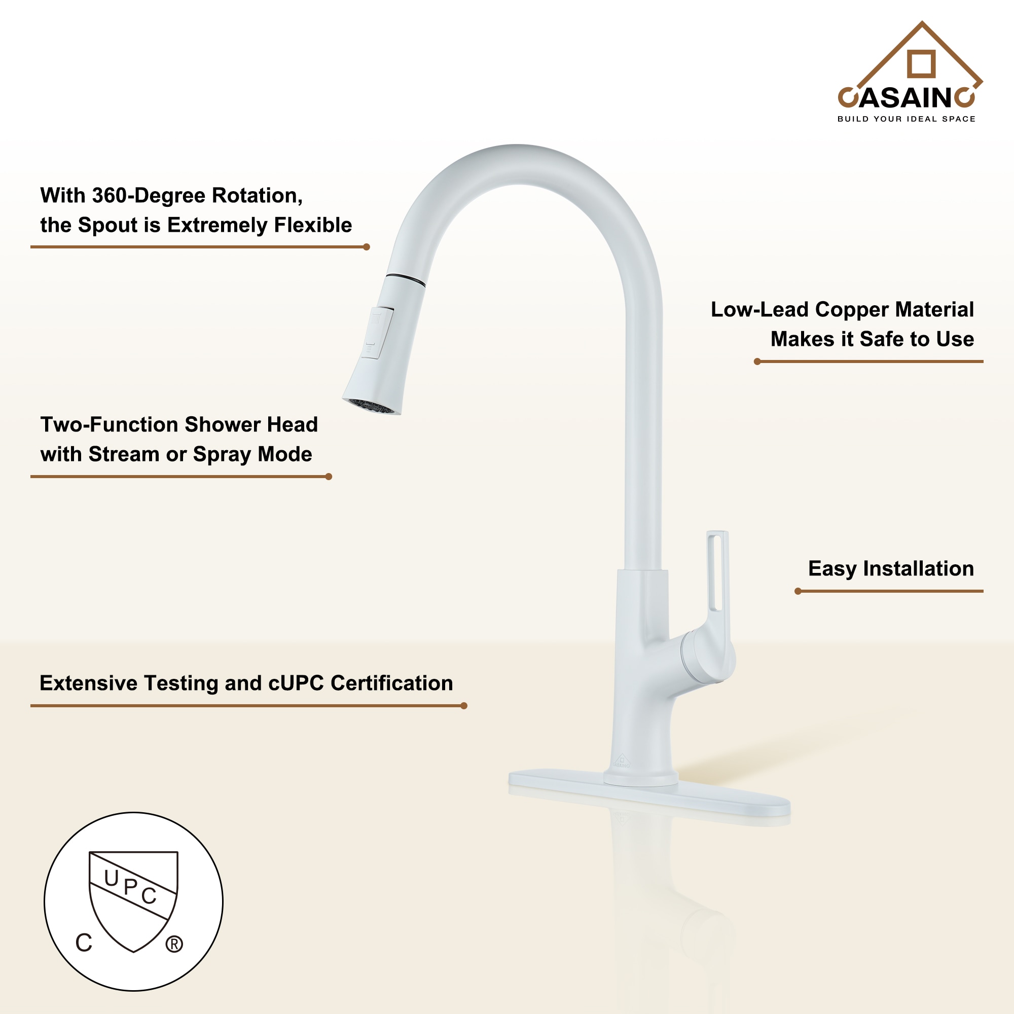 CASAINC CA-D4172-MW Kitchen-Faucets - View #5