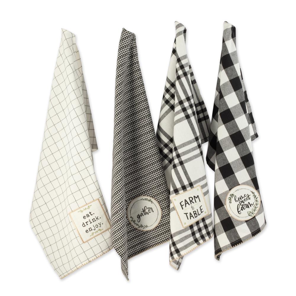 DII CAMZ11618 4 -Pack Cotton Checkered Dish towel