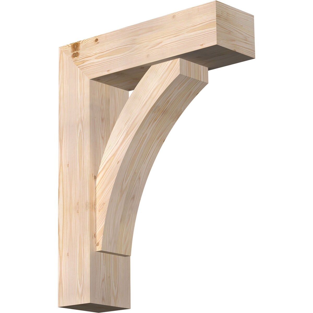 Ekena Millwork 1464180 Thorton block smooth bracket with offset brace Douglas Fir Wood Standard Bracket