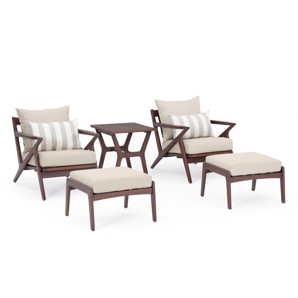 RST Brands OP-AWCLB5-VGHN-SLT-K Vaughn 5-Piece Patio Conversation Set with Gray Sunsharp Cushions