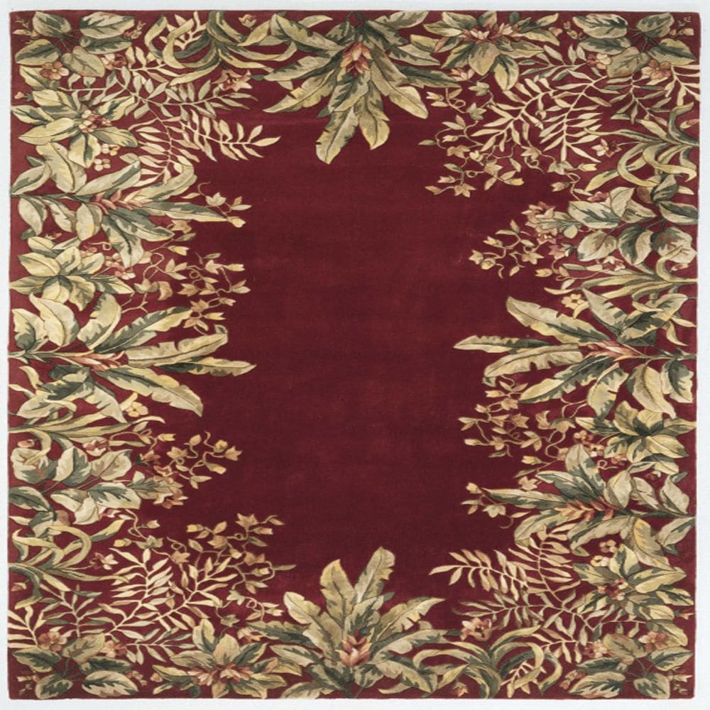 HomeRoots 352754 Bernadette 3 X 6 (ft) Wool Ruby Red Indoor Border Area Rug