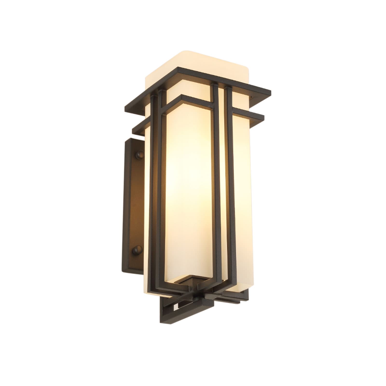 Oukaning JZUCQ33DUSHCX 1 -Light 16-in H Matte Black Hardwired Dark Sky Dusk to Dawn Outdoor Wall Light