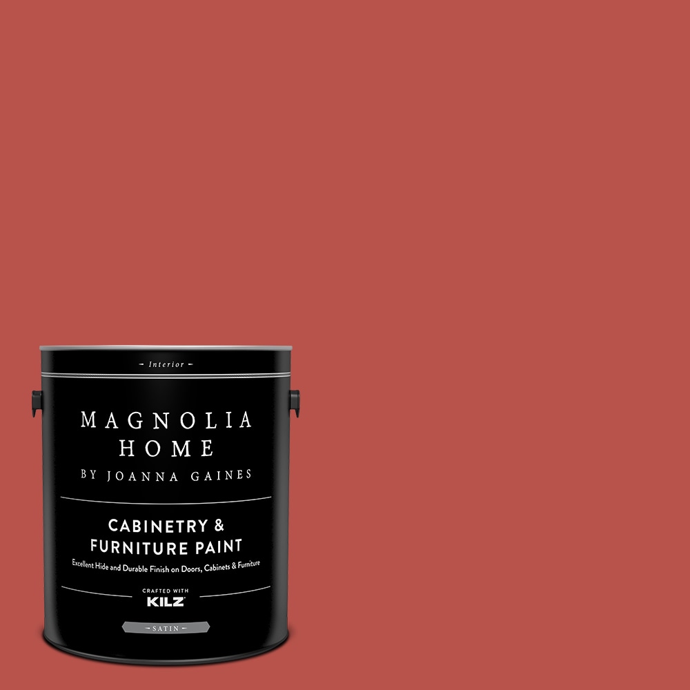 Magnolia Home MAG012-4141123 Satin Vine Ripened Tomato MAG012 Tintable Cabinet Furniture Paint Enamel ( 1-gallon )