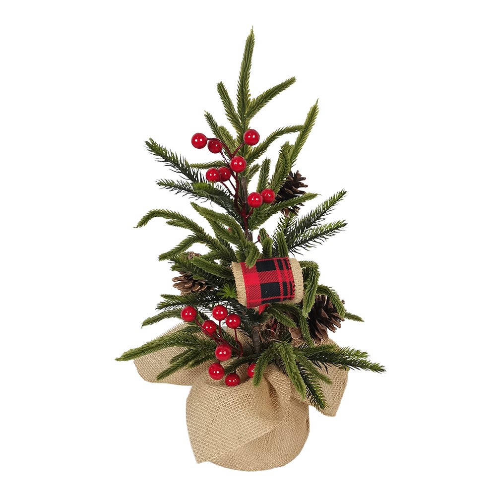 Kurt S. Adler 24"UNLT BERRIES/PNECN/RIBBN GR TREE