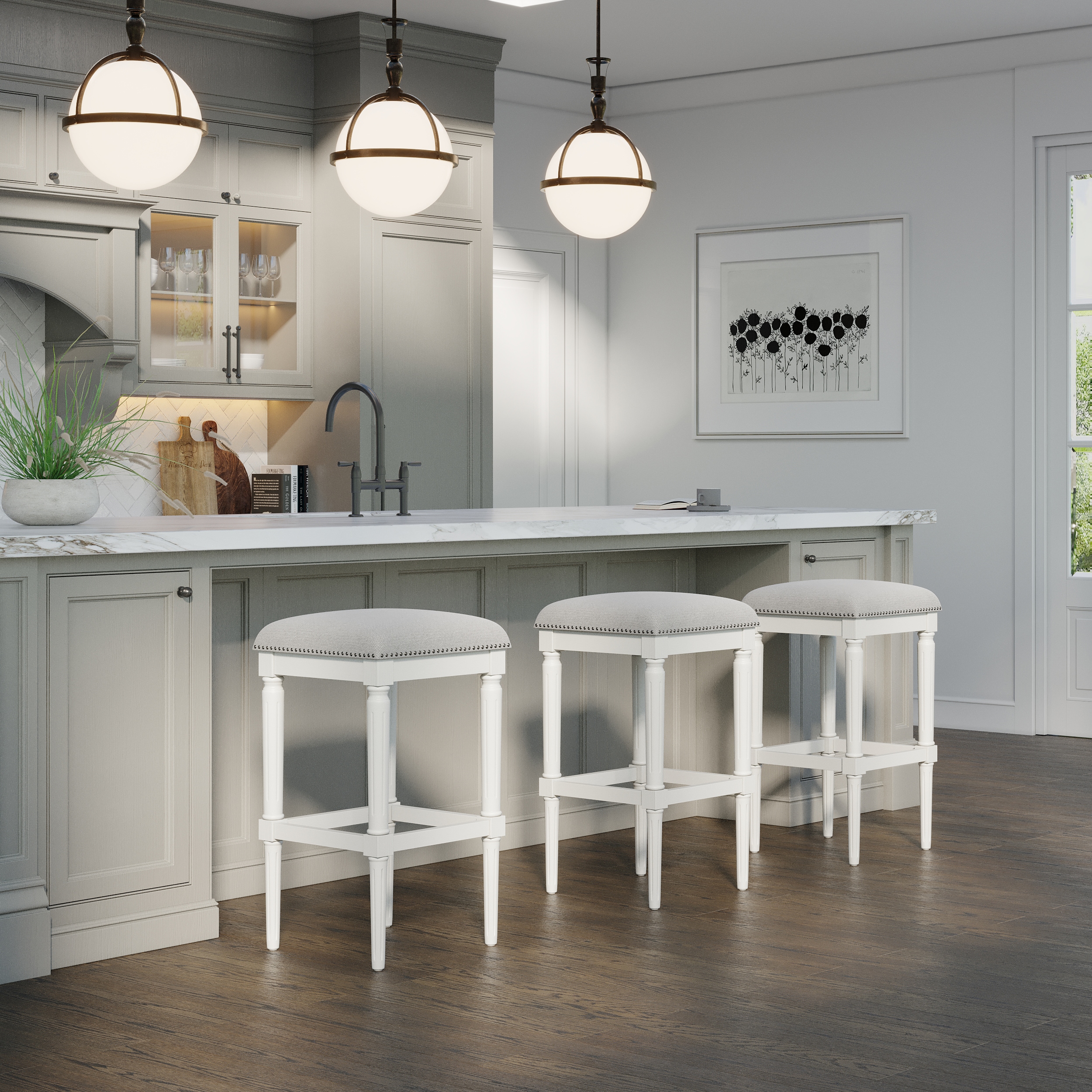 New Ridge Home Goods NR1108FU-012AW stools - View #3