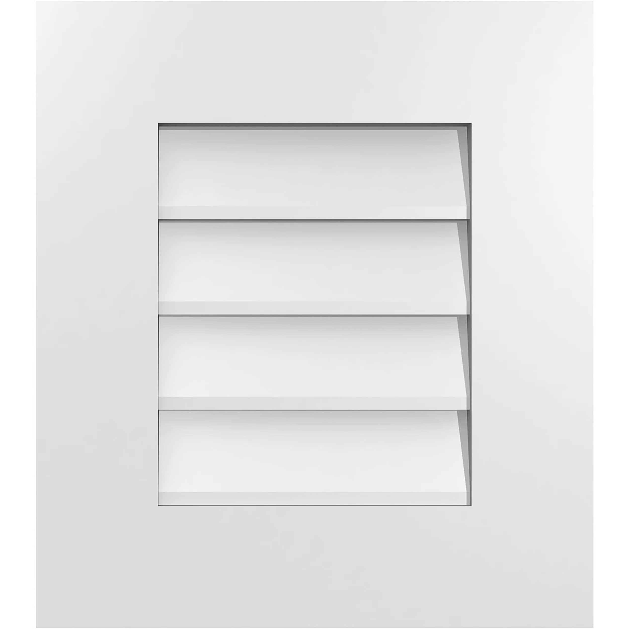 Ekena Millwork GVPVE16X1801SN 16-Inches x 18-Inches Off-white Rectangle PVC Gable Louver Vent