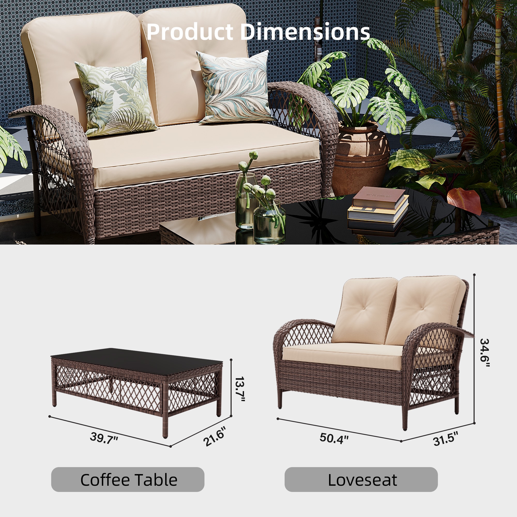 Patio Watcher LH2-B-BEIGE Patio-Chairs - View #3