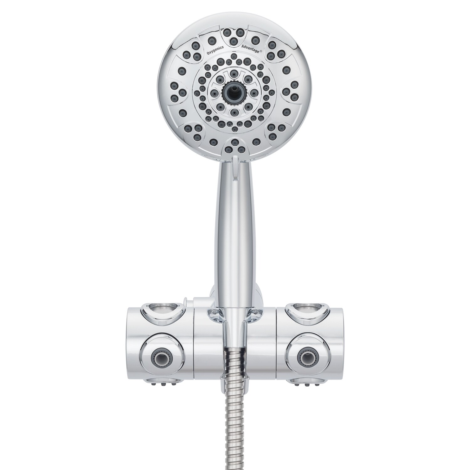 Spin Advantage Chrome Dual Head Wall Mounted Shower