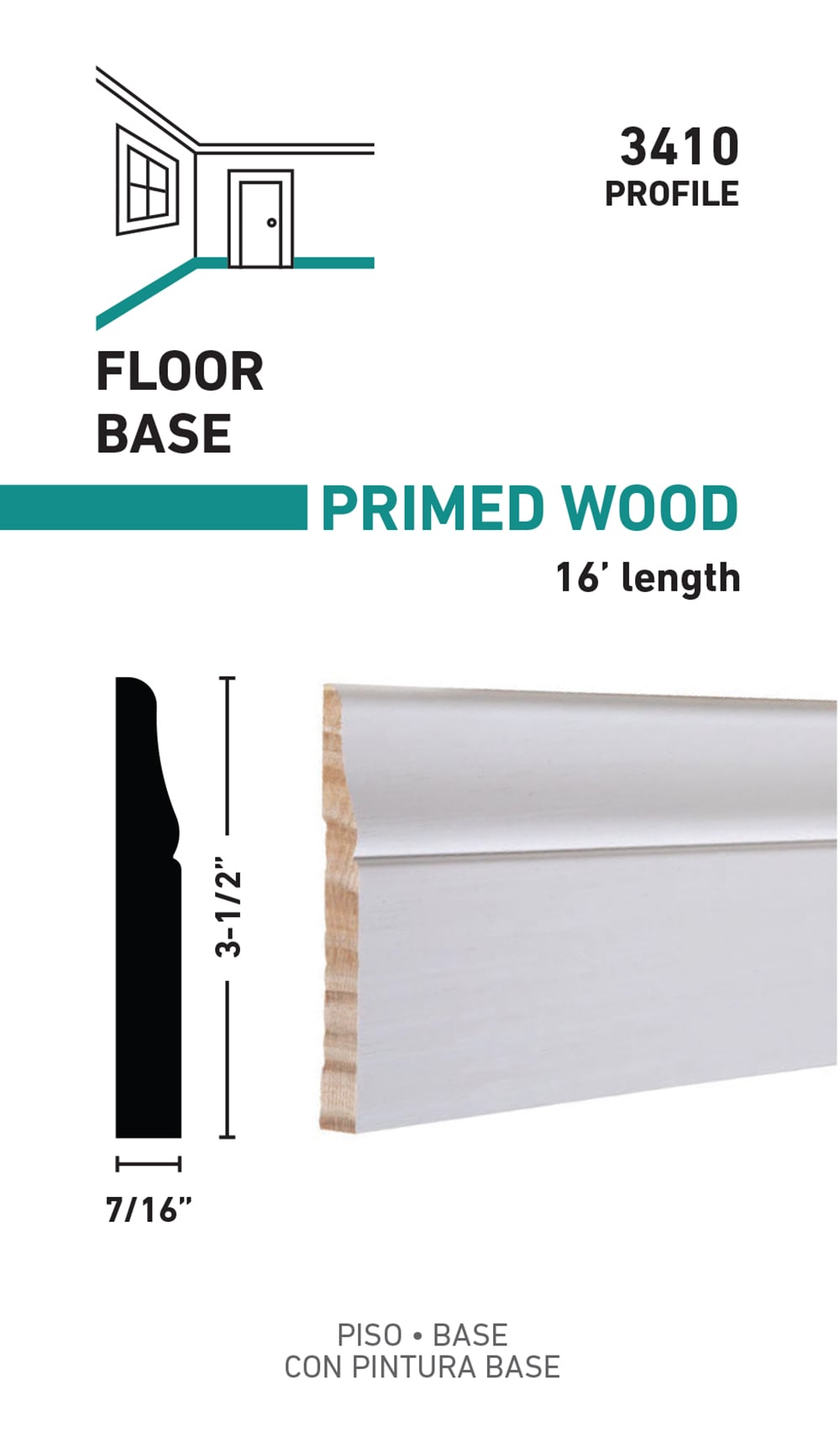 RELIABILT L043410216 Baseboard-Moulding - View #2