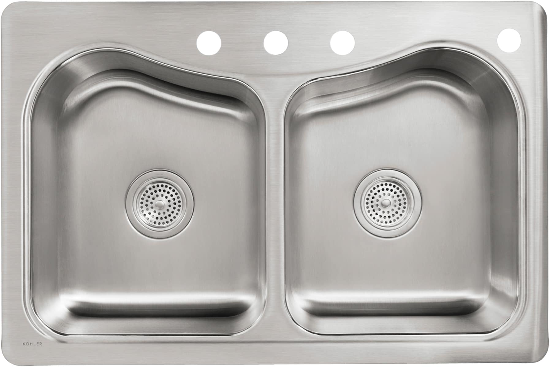 Kohler Staccato Drop In 33 In X 22 In Stainless Steel Double Equal Bowl