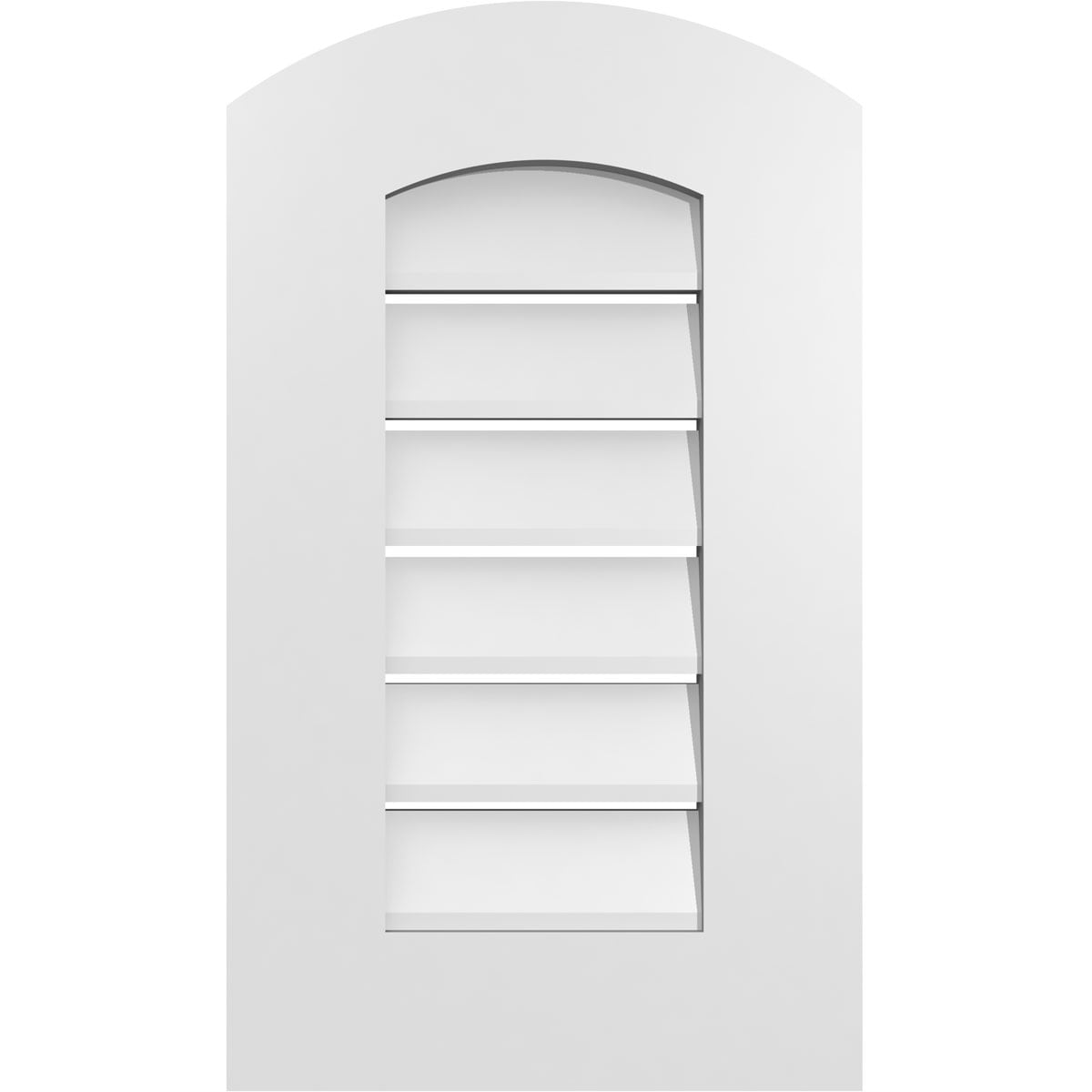 Ekena Millwork GVPAR14X2401SF 14-Inches x 24-Inches Off-white Round top PVC Gable Louver Vent