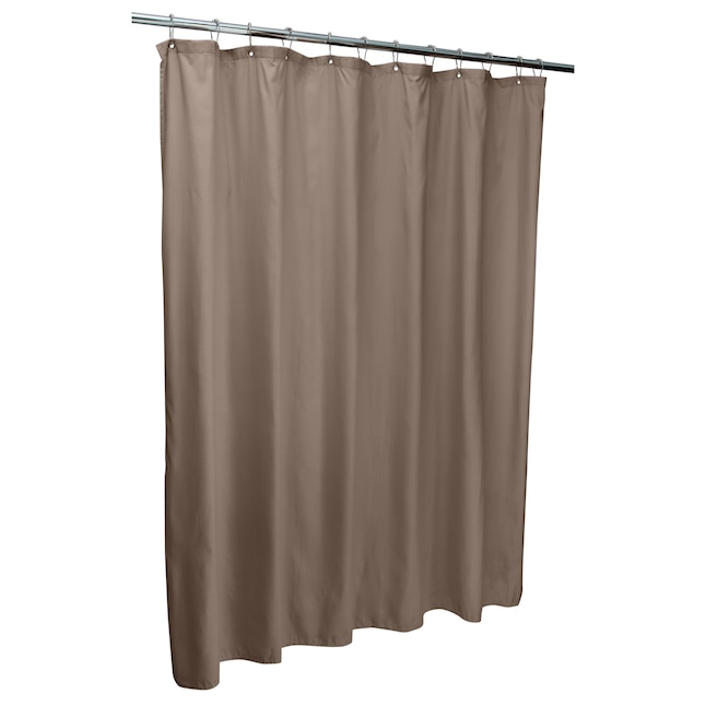 Polyester Taupe Solid Shower Curtain, See Thru Fabric Shower Curtain