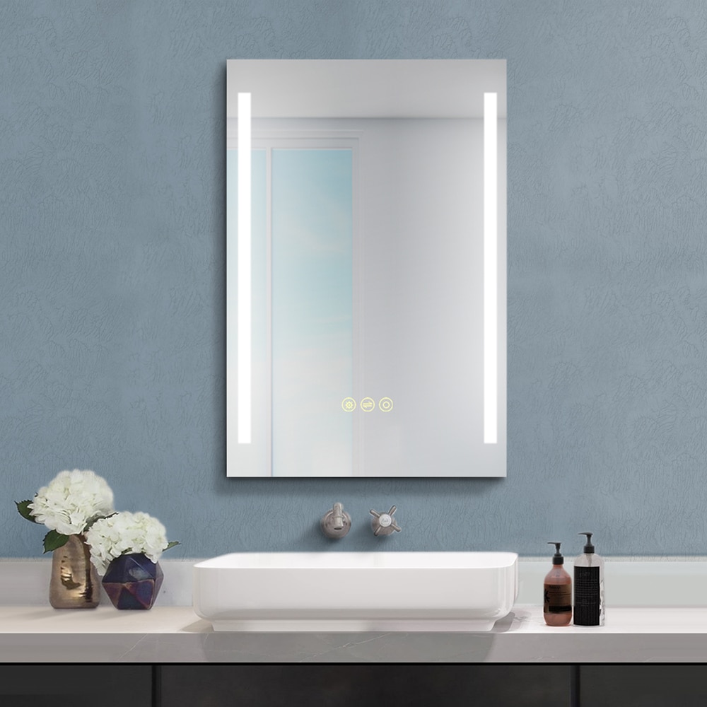 Topcraft 2030-02-J 20-in x 30-in Dimmable Lighted Clear Fog Free Frameless Bathroom Vanity Mirror