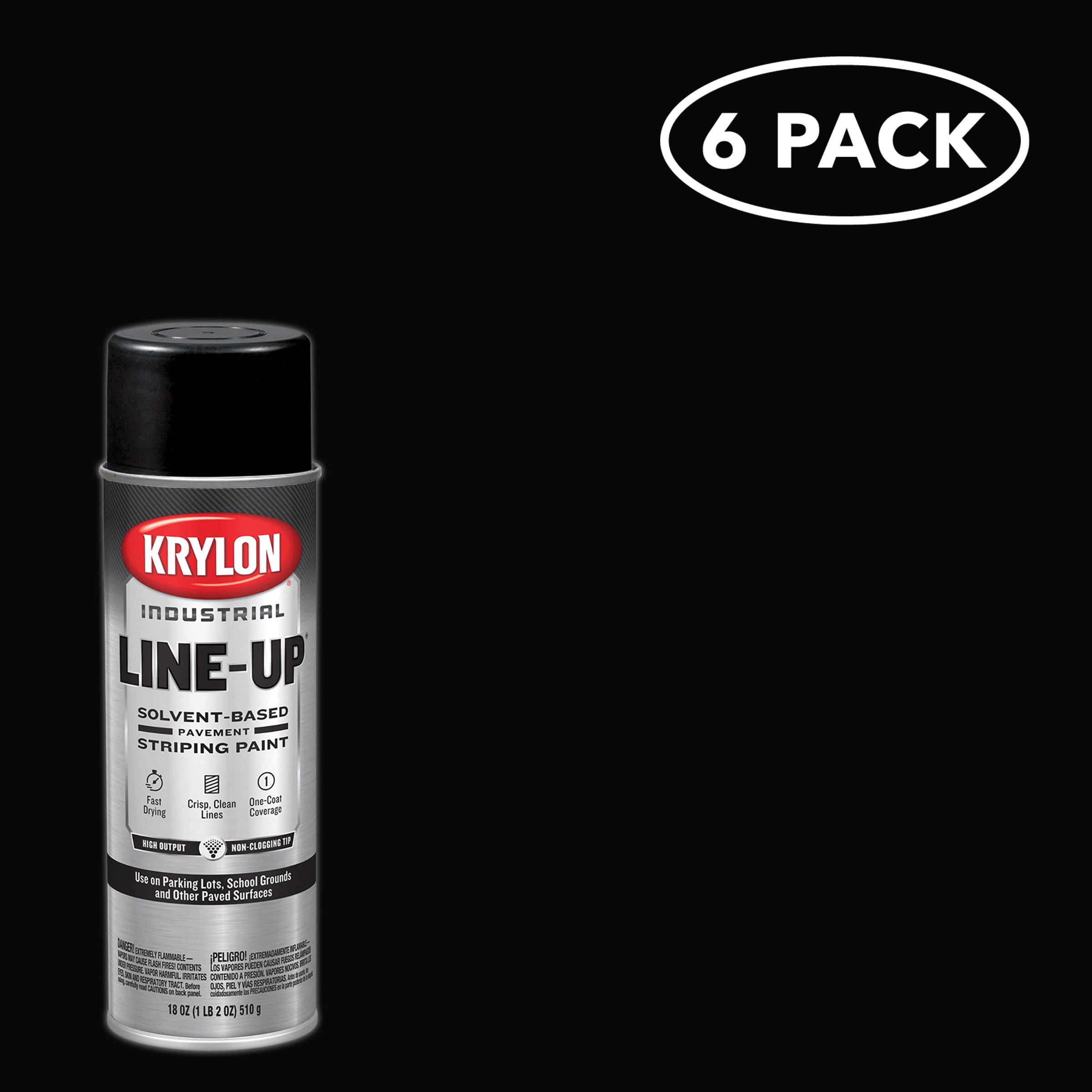 Krylon ColorMaxx Flat Black Paint + Primer Spray Paint 12 oz (6 Pack)