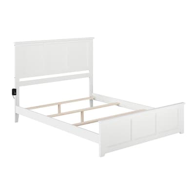 Afi Furnishings Madison White Queen Bed, White Queen Bed Frame With Headboard And Footboard