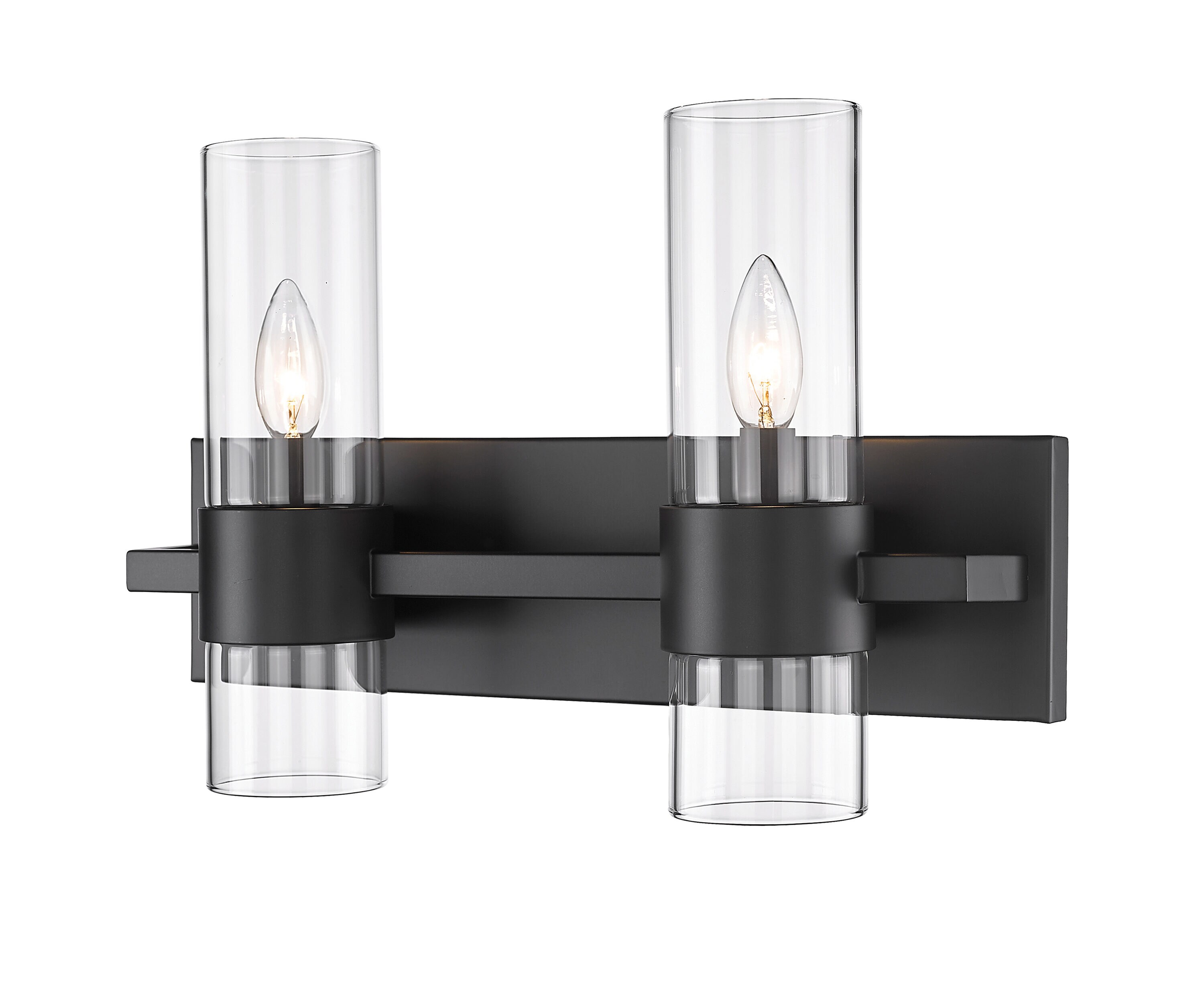 Z-Lite 343-2V-MB Lawson 17-in 2-Light Matte Black Transitional Vanity Light