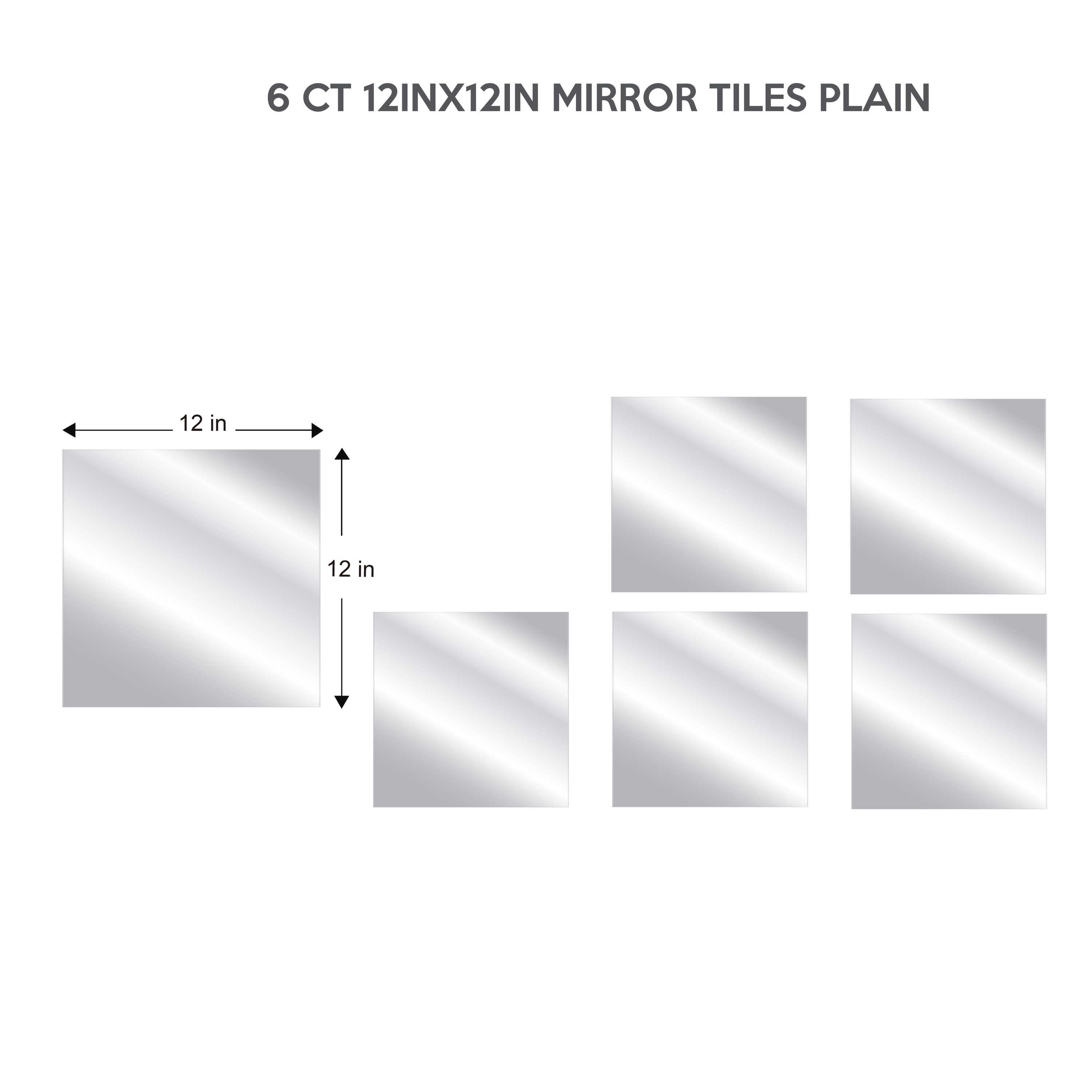 Project Source MD197427 12-in W x 12.0-in H Square Silver Polished Frameless Wall Mirror