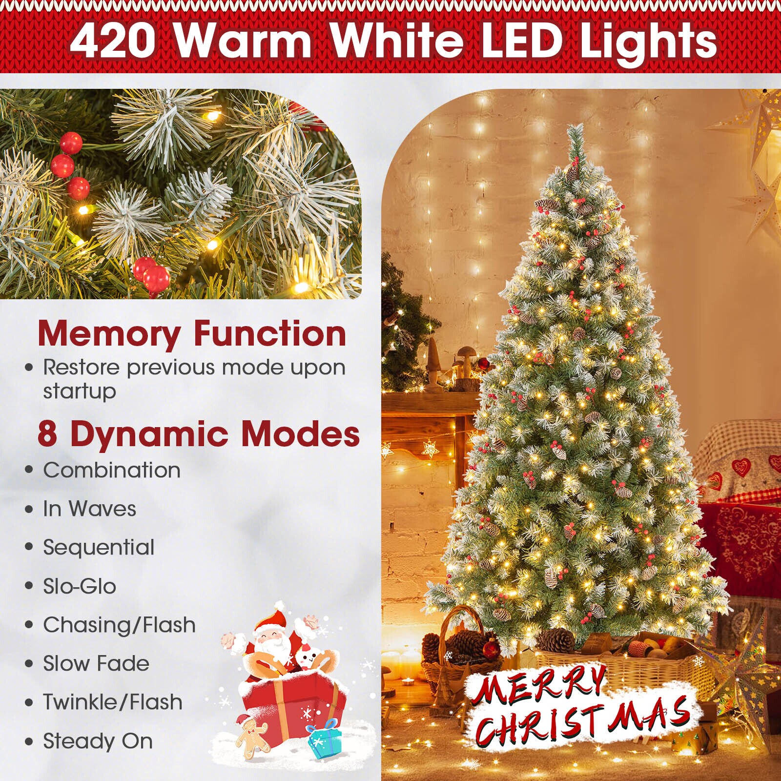 WELLFOR GG-293822AAF Artificial-Christmas-Trees - View #5