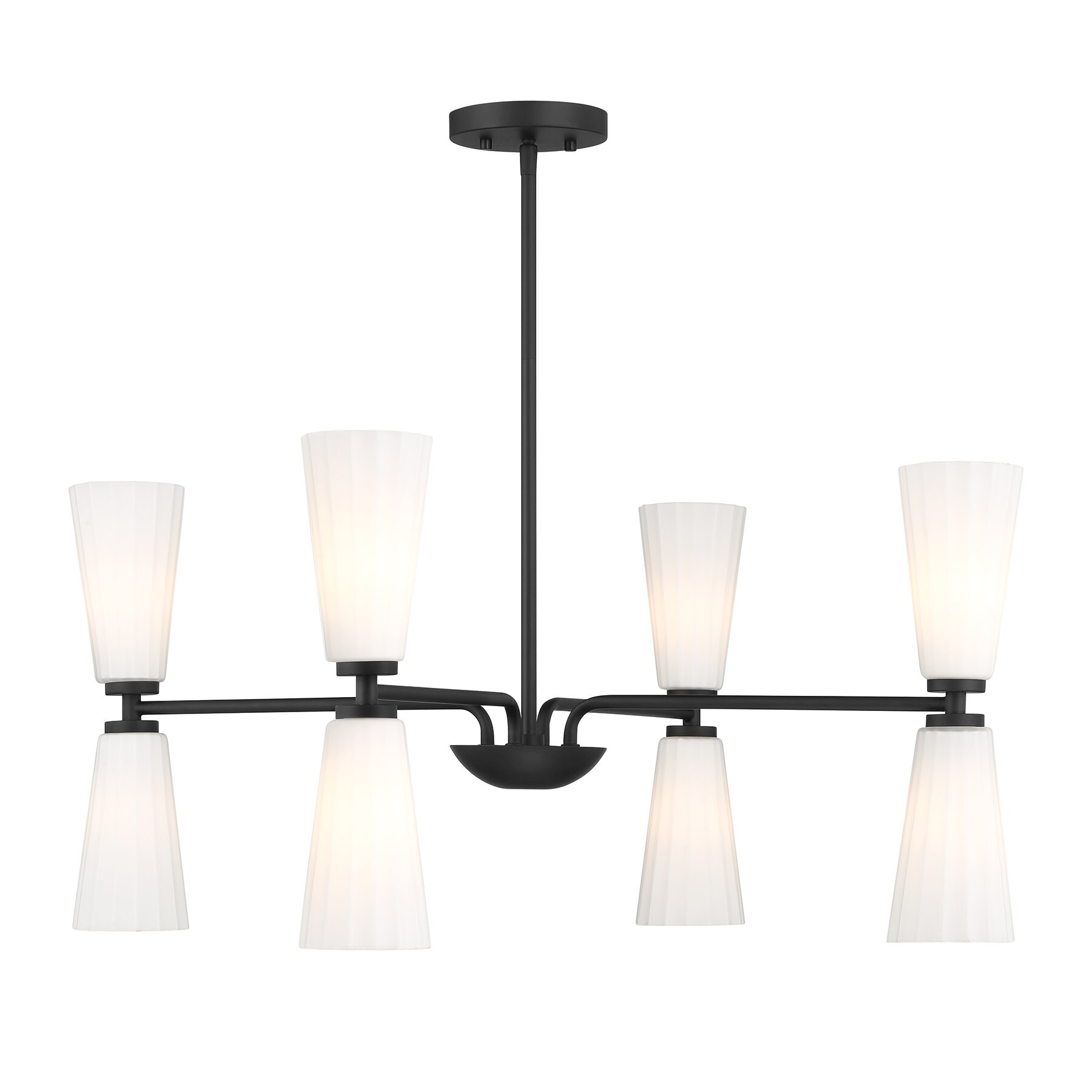 Meridian Lite Trends M100126MBK Meridian 8 -Light Matte Black Modern/contemporary For Use in Bedrooms, Dining Rooms, Foyers, Kitchens, Living Rooms Chandelier