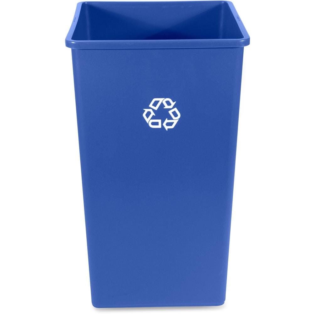 Square Untouchable Recycling Container 23 gal Plastic Blue 