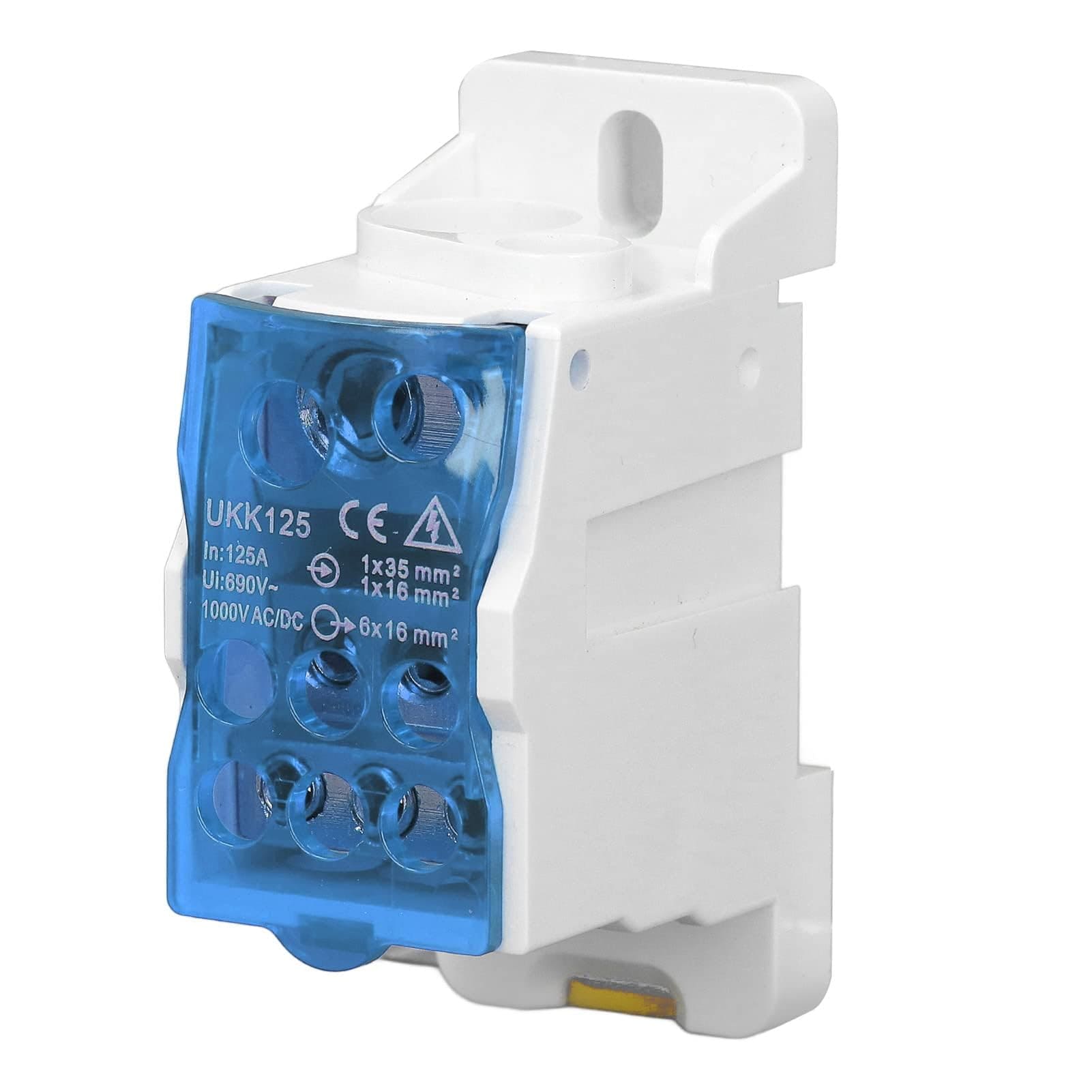 Phyfalip DIN Rail Distribution Box 690V 125A Screw Terminal Block ...