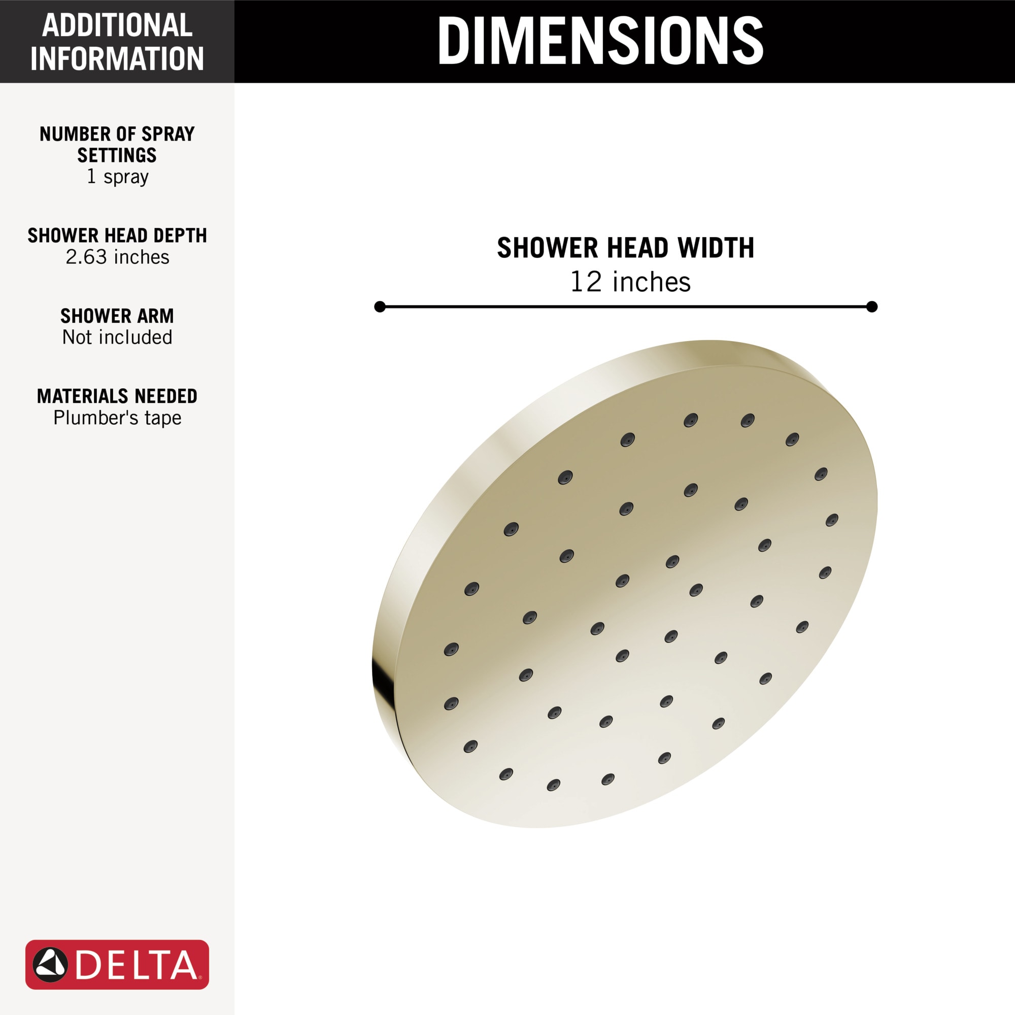 Delta 52160-PN-PR25 Fixed-Showerhead - View #3