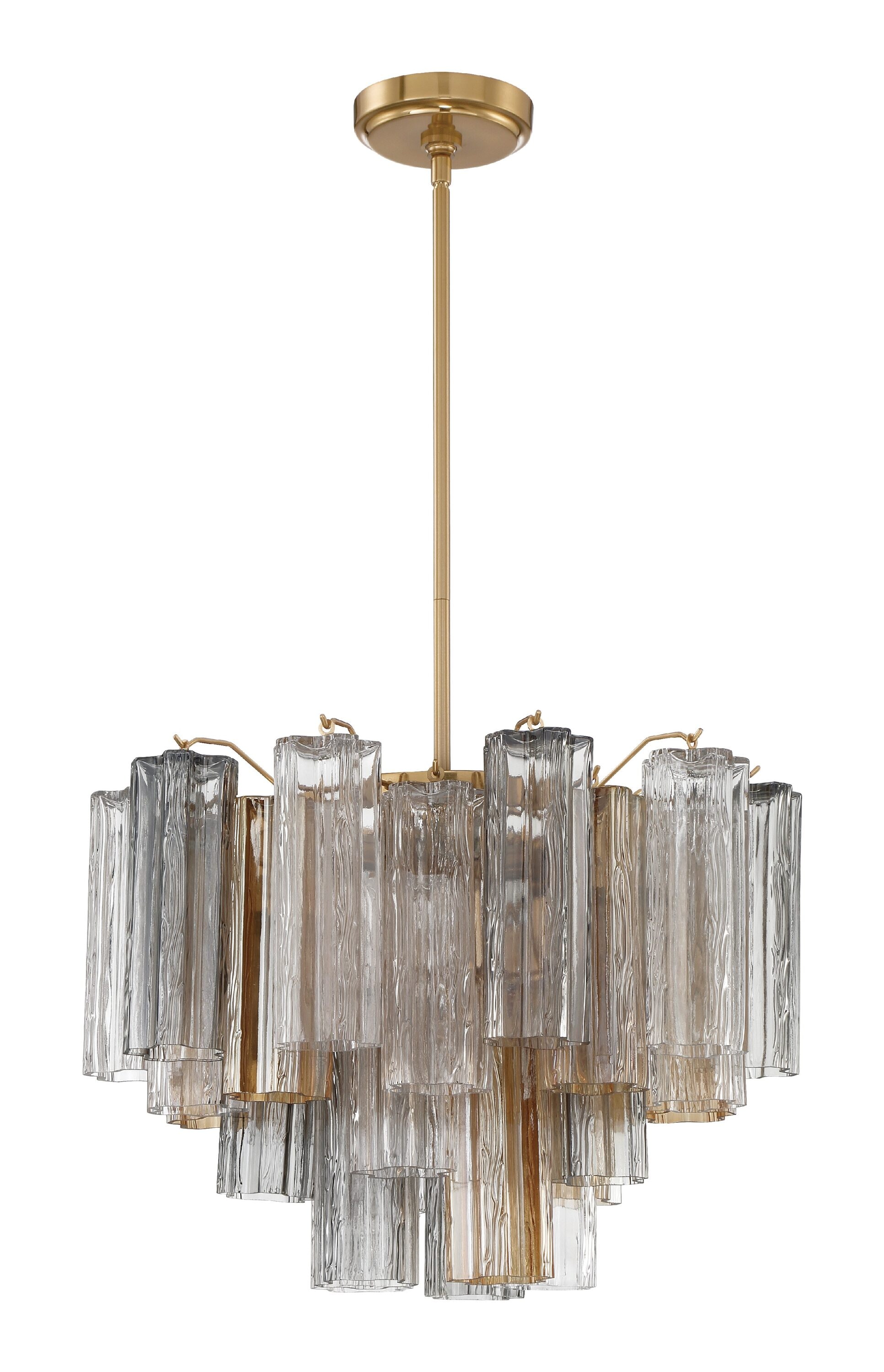 Crystorama ADD-306-AG-AU Addis 6 -Light Antique Multiple colors Modern/contemporary For Use in Bedrooms, Dining Rooms, Foyers, Living Rooms Chandelier