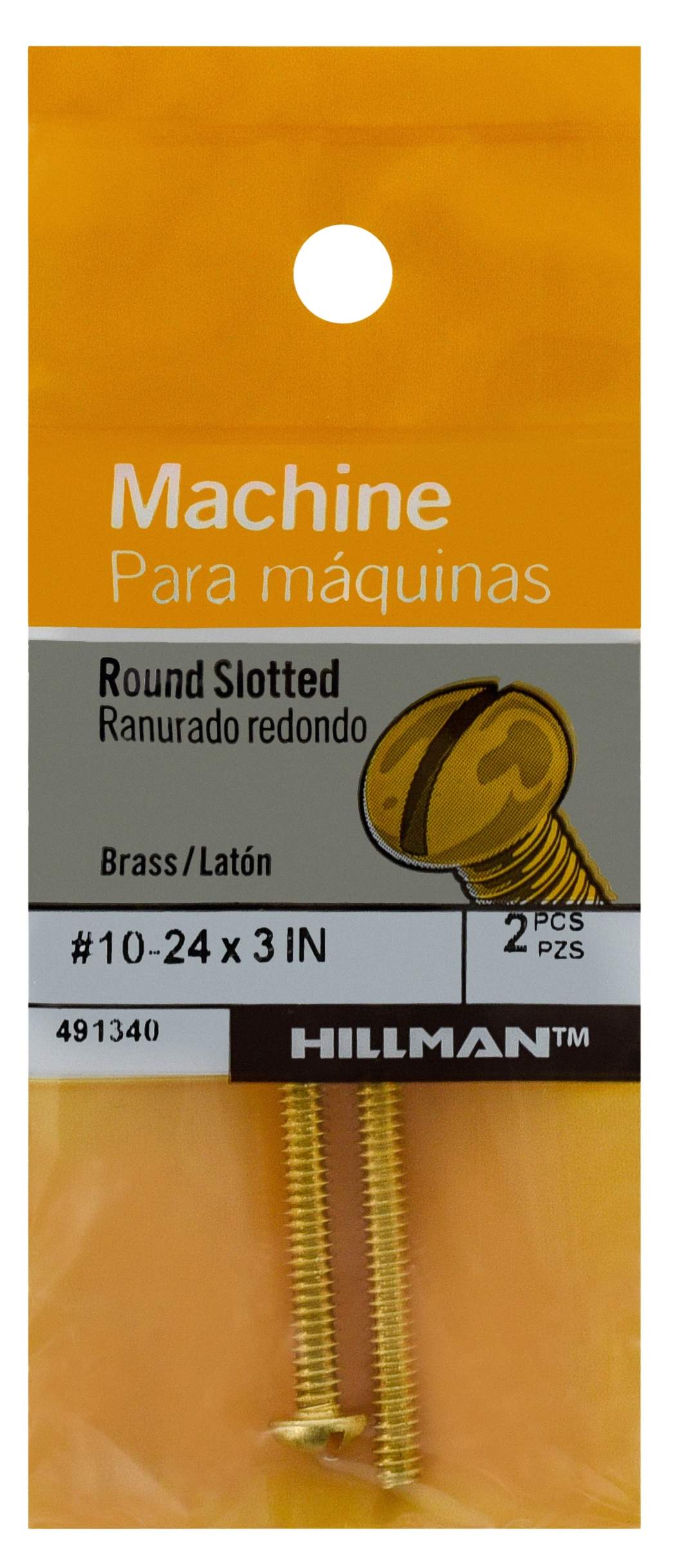 Hillman 491340 #10 - 24 x 3-in Slotted -Drive Machine screws ( 2 -Count )