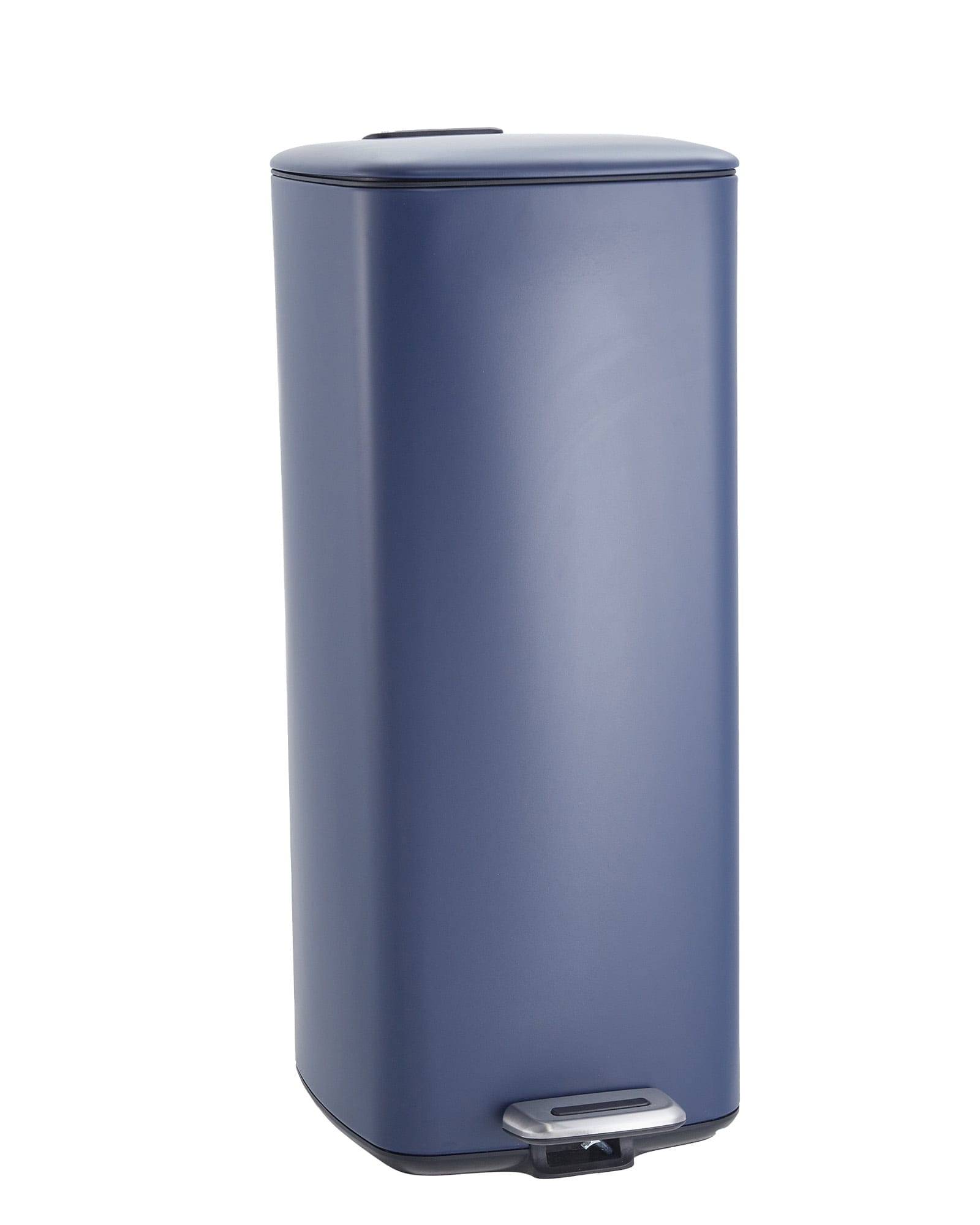 GAOMON 8 Gallon Stainless Steel Kitchen Trash Can with Lid- Inner Bucket and Step-On Pedal - Square Blue Bin