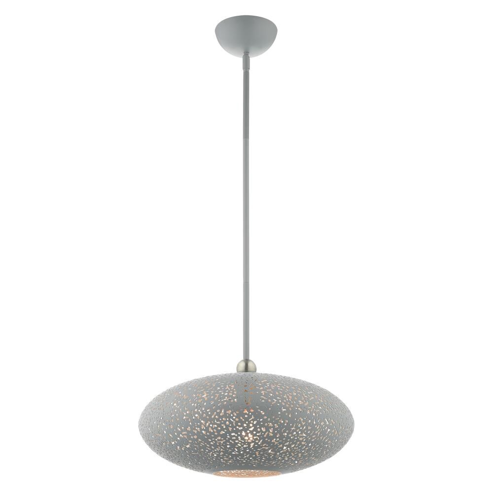 Nordic Gray Brushed Nickel Crystal Mini Pendant Light