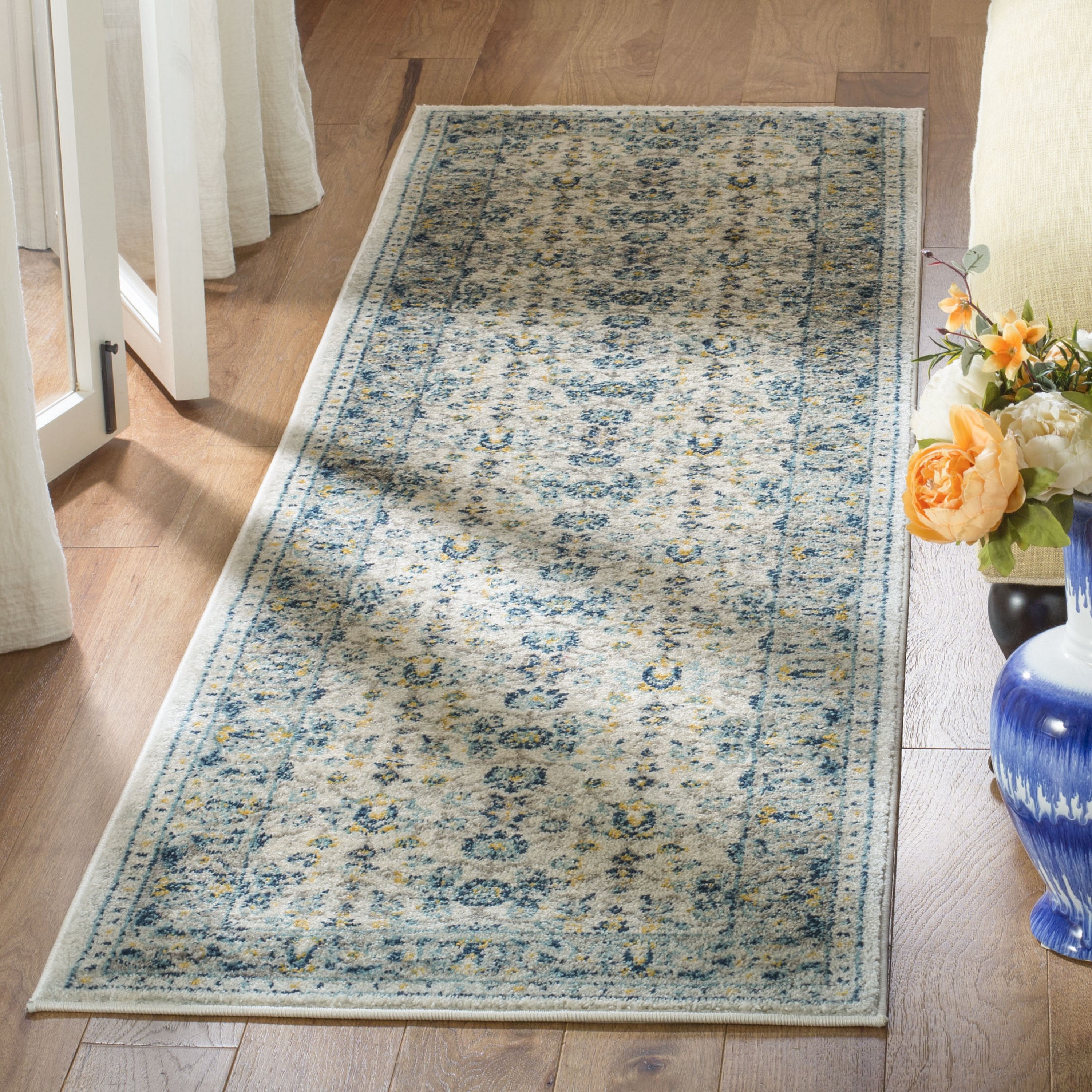 Safavieh Madison Khotan 5 x 8 Ivory/Navy Indoor Floral/Botanical Oriental Area Rug