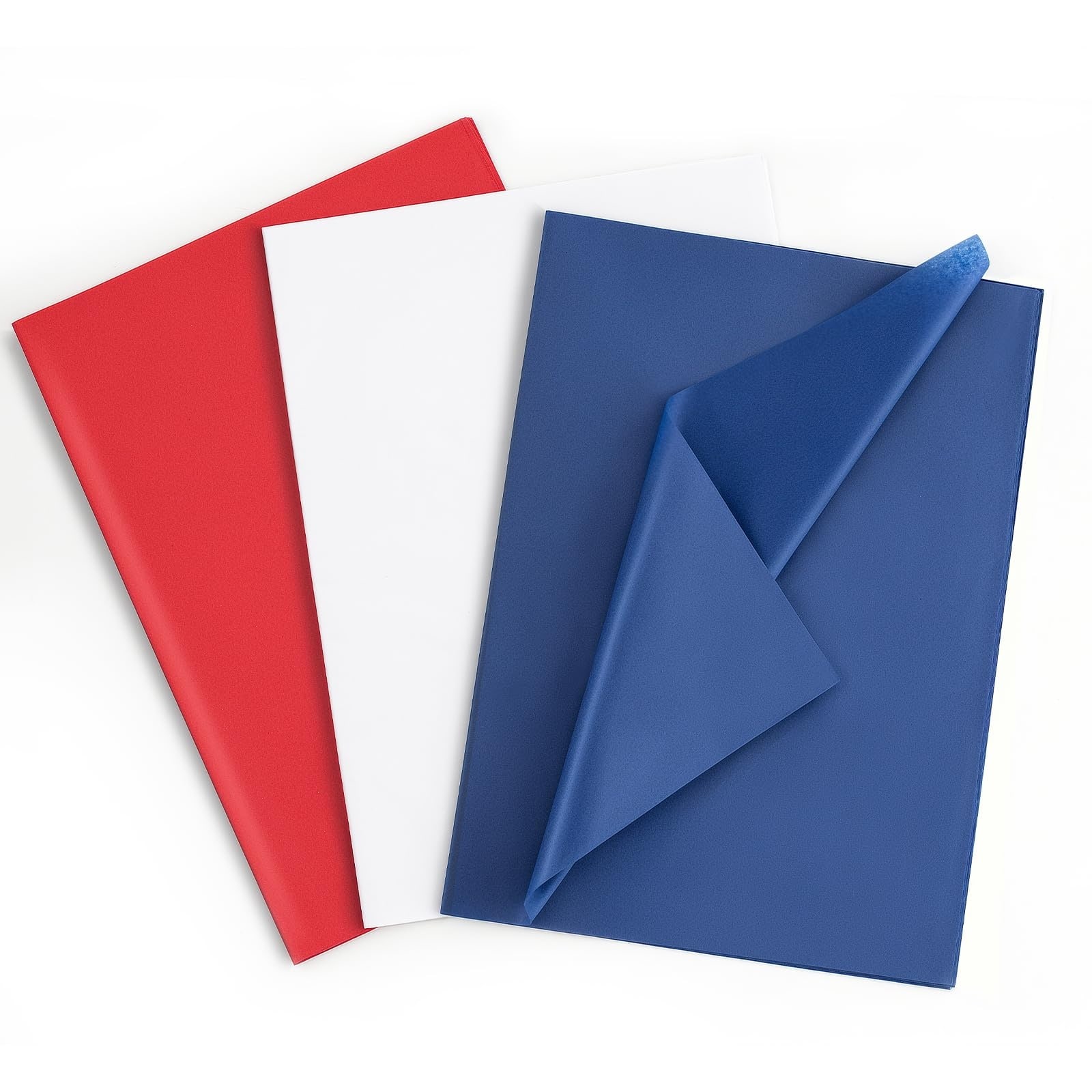 Afoxsos  Red White and Blue Tissue Paper 115 Sheet Pack 14 x 20 Inch for Gift Bags Patriotic Wrapping for Independence Day Birthday Crafts