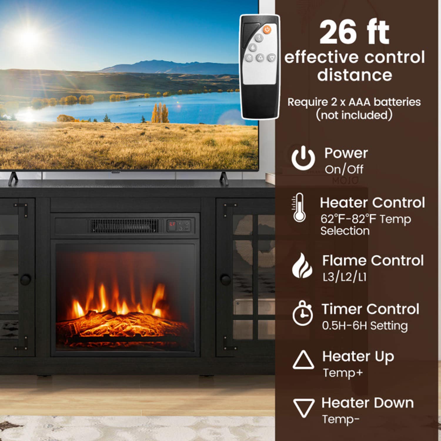 Clihome CL-FP10371DK Electric-Fireplaces - View #7